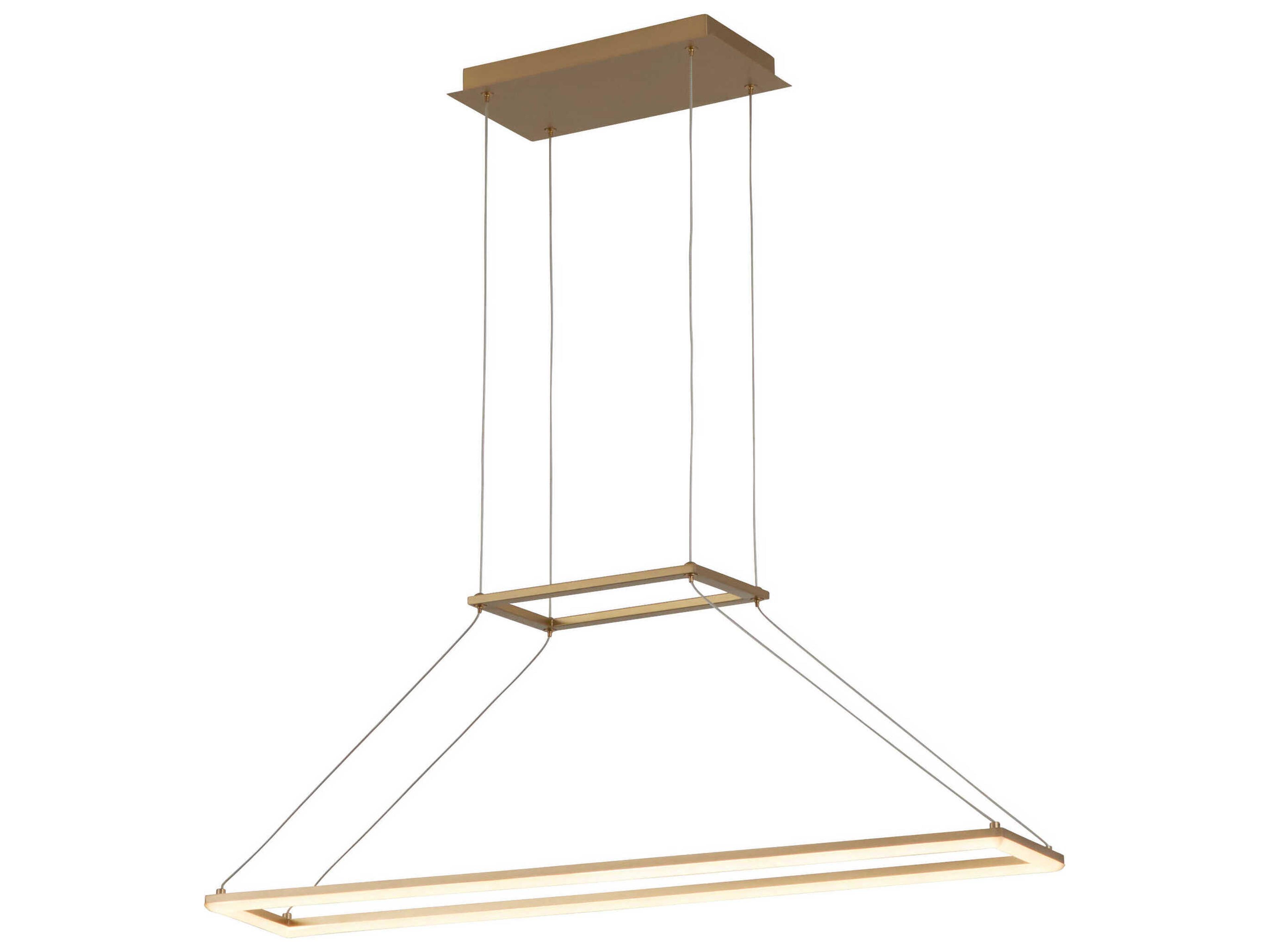 Oxygen by Quorum Xanni 1-Light Aged Brass Linear Island Pendant
