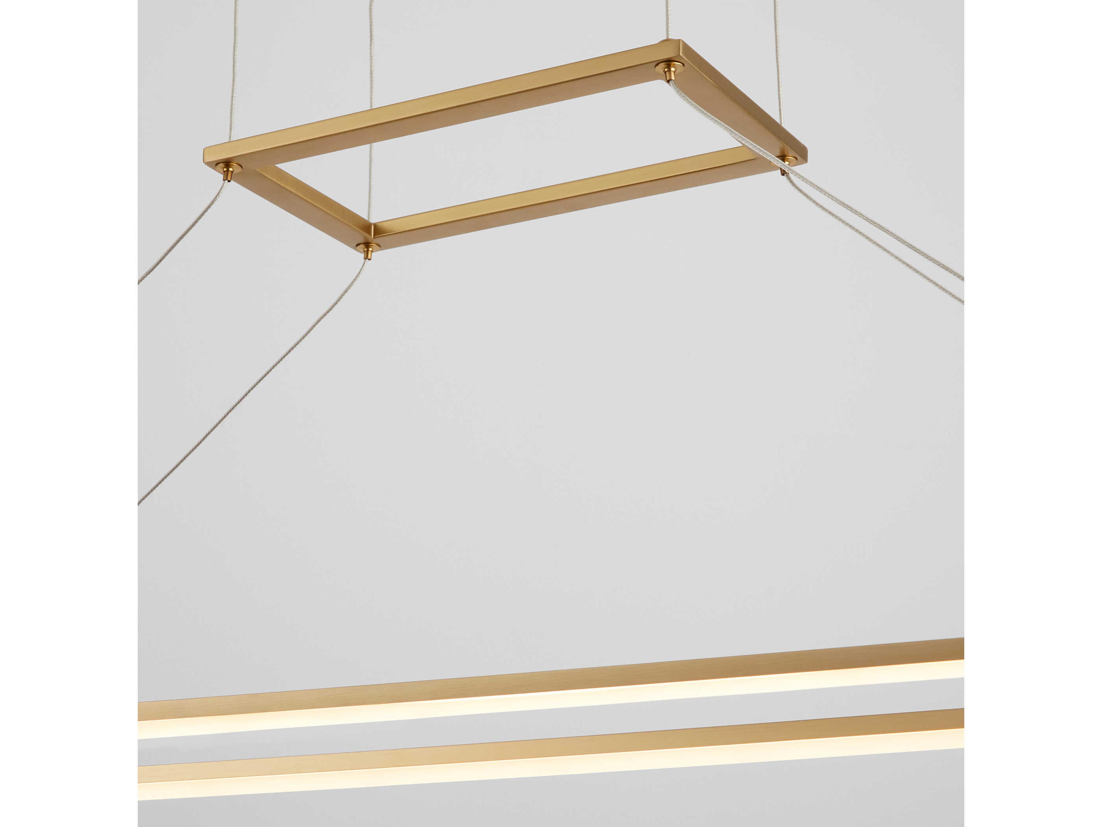 Oxygen by Quorum Xanni 1-Light Aged Brass Linear Island Pendant