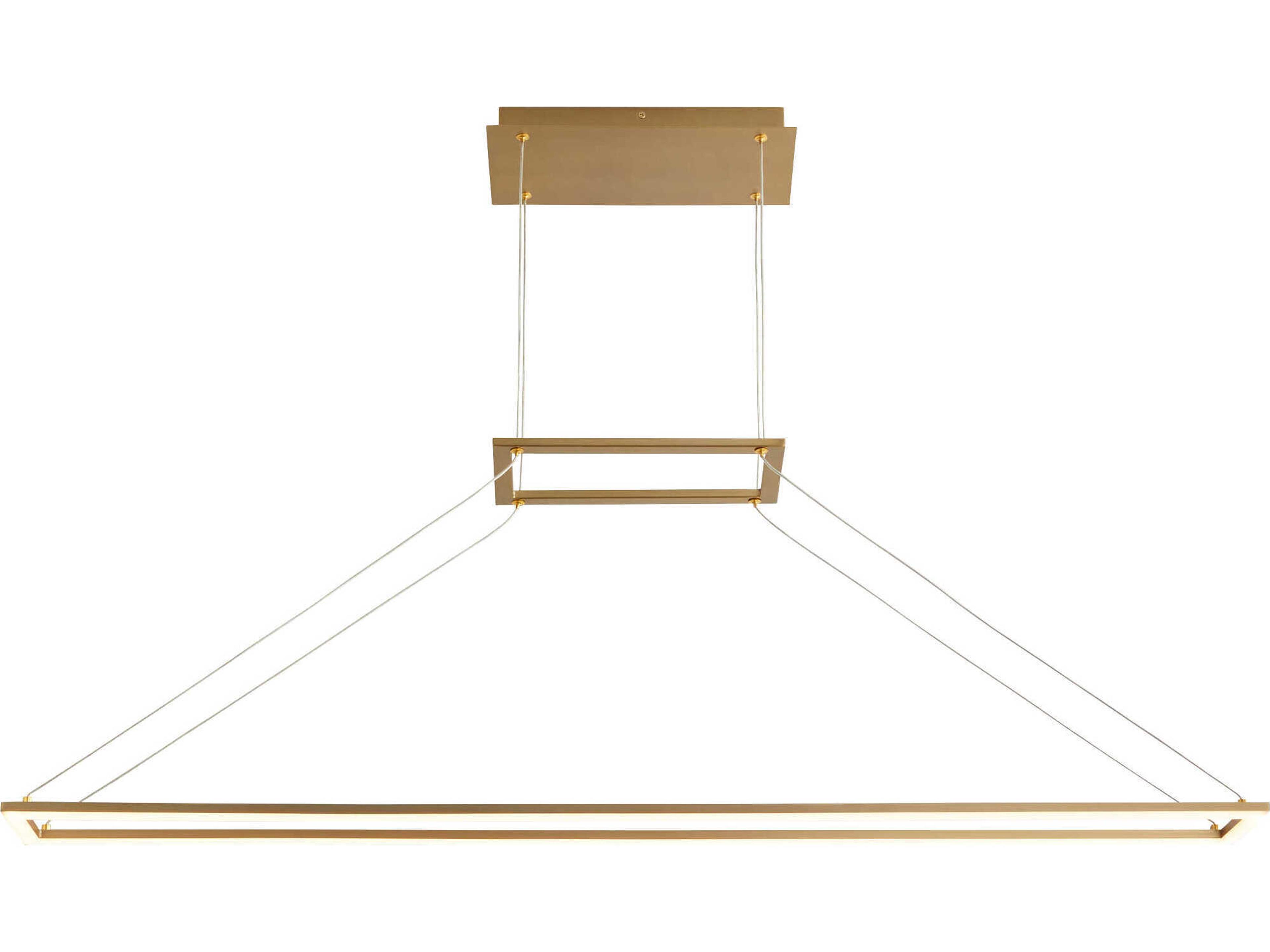 Oxygen by Quorum Xanni 1-Light Aged Brass Linear Island Pendant