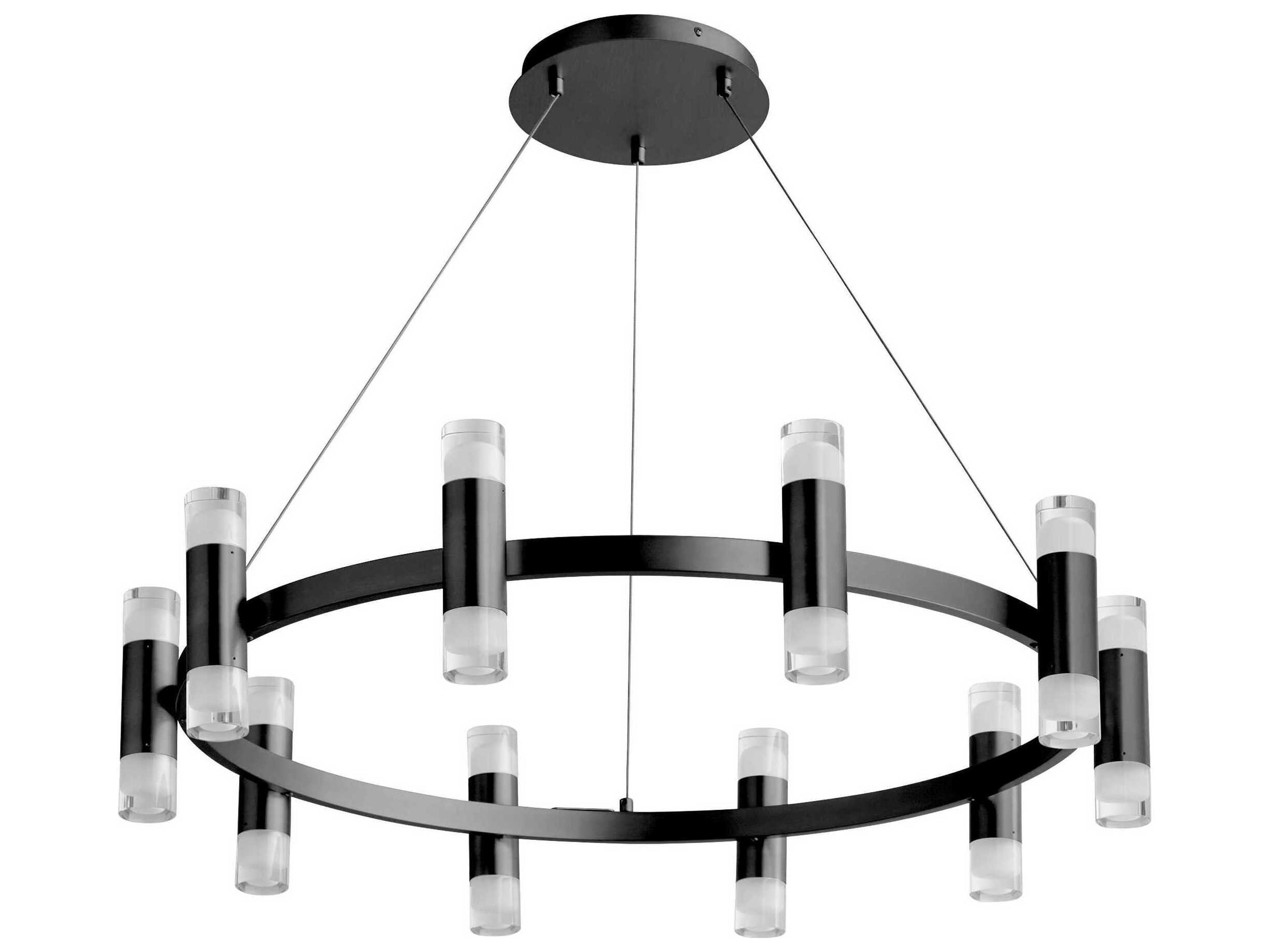 Alarum 20-Light Black Cylinder Round Pendant