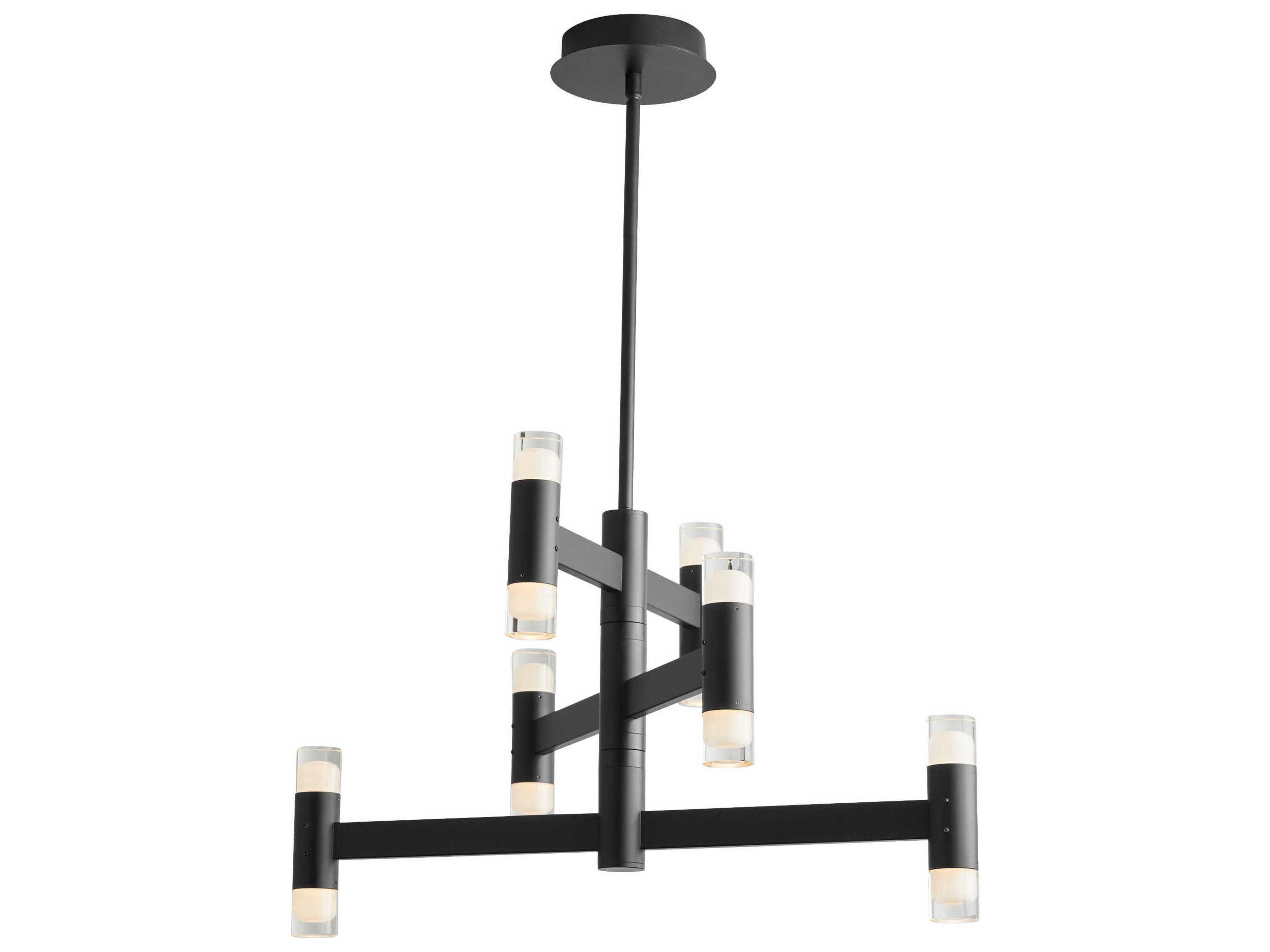 Oxygen by Quorum Alarum 12-Light Black Geometric Linear Chandelier