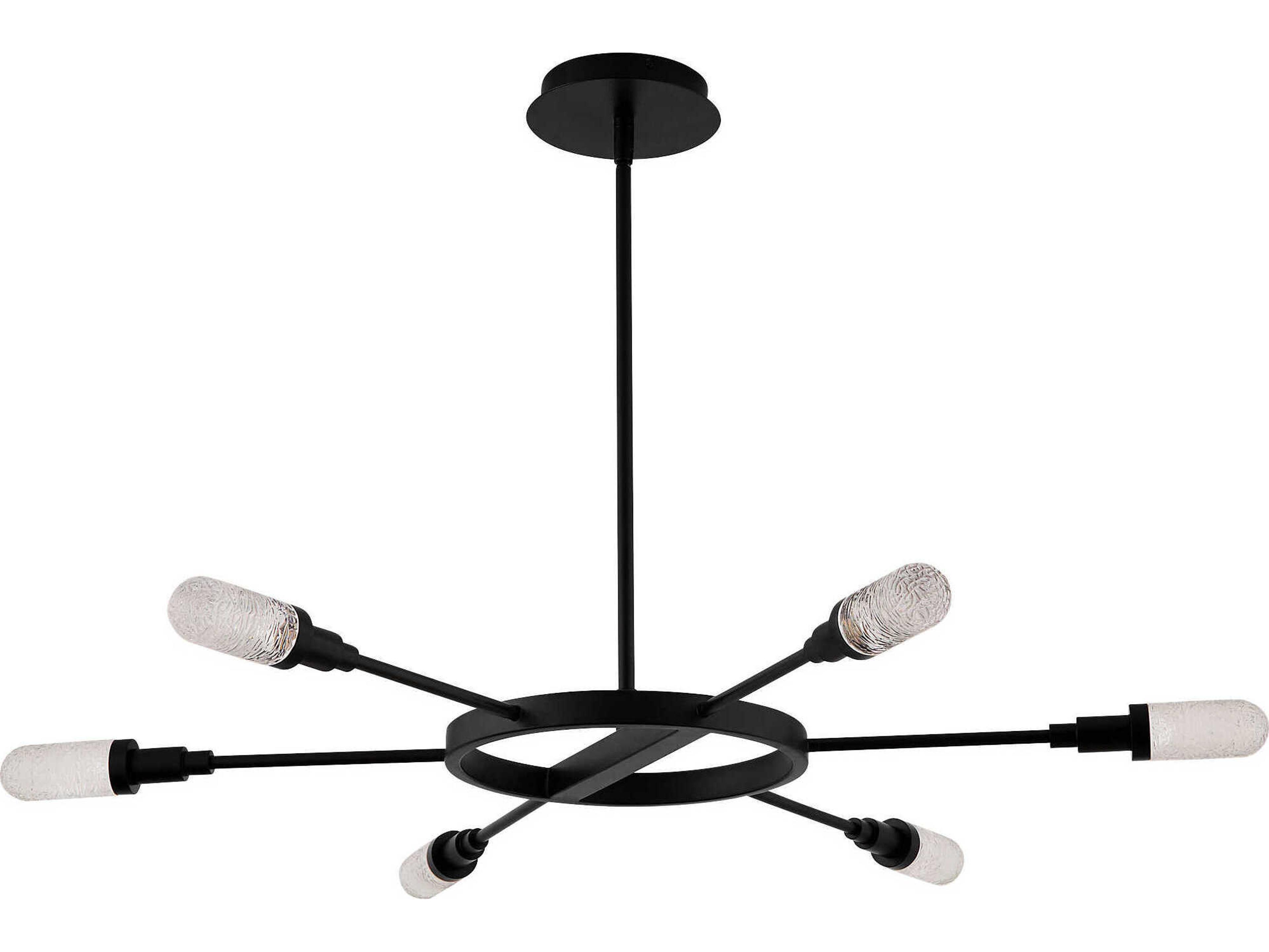 Oxygen by Quorum Sperano 6-Light Matte Black Chandelier