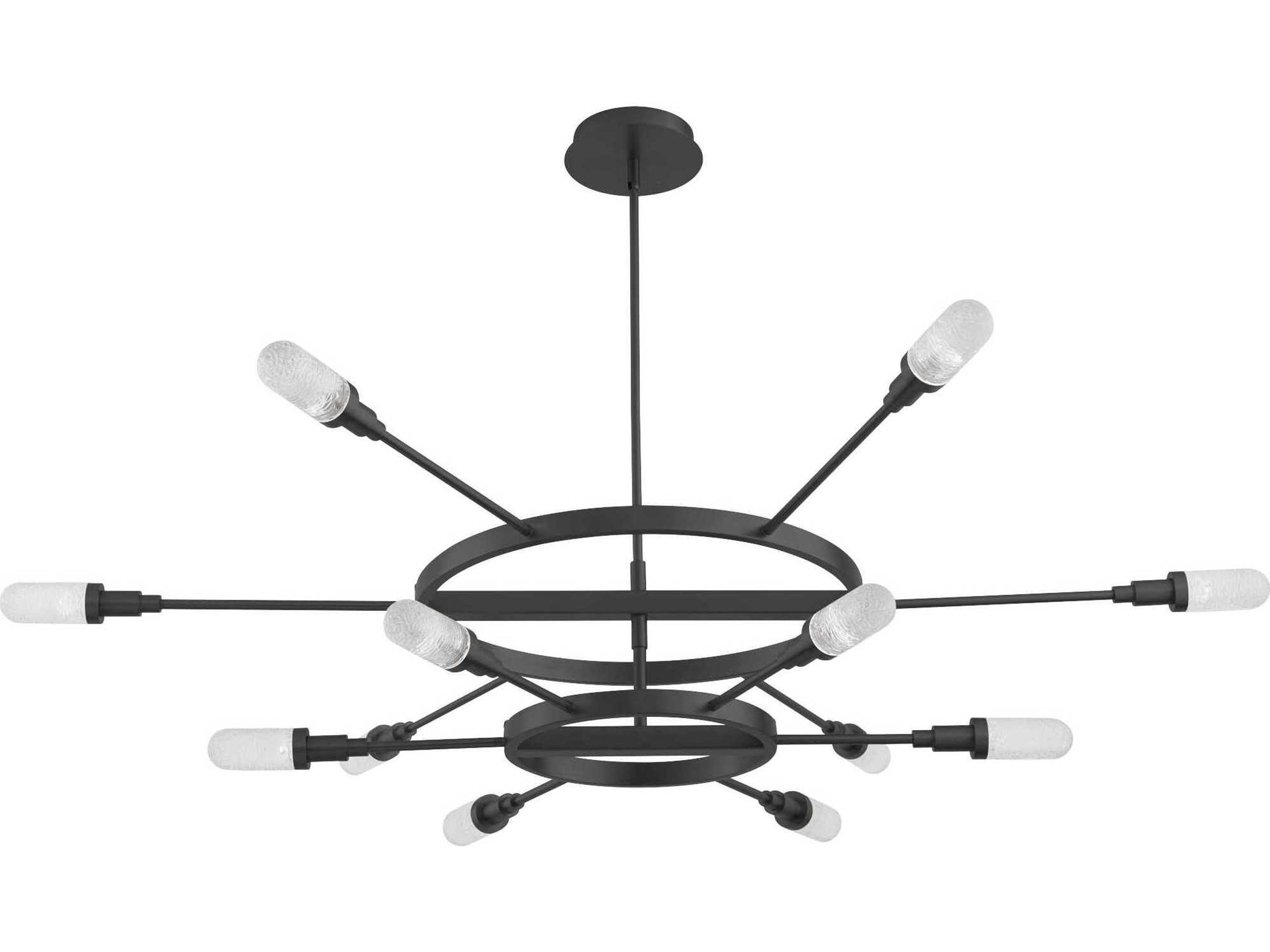 Sperano 12-Light Matte Black Tiered Chandelier