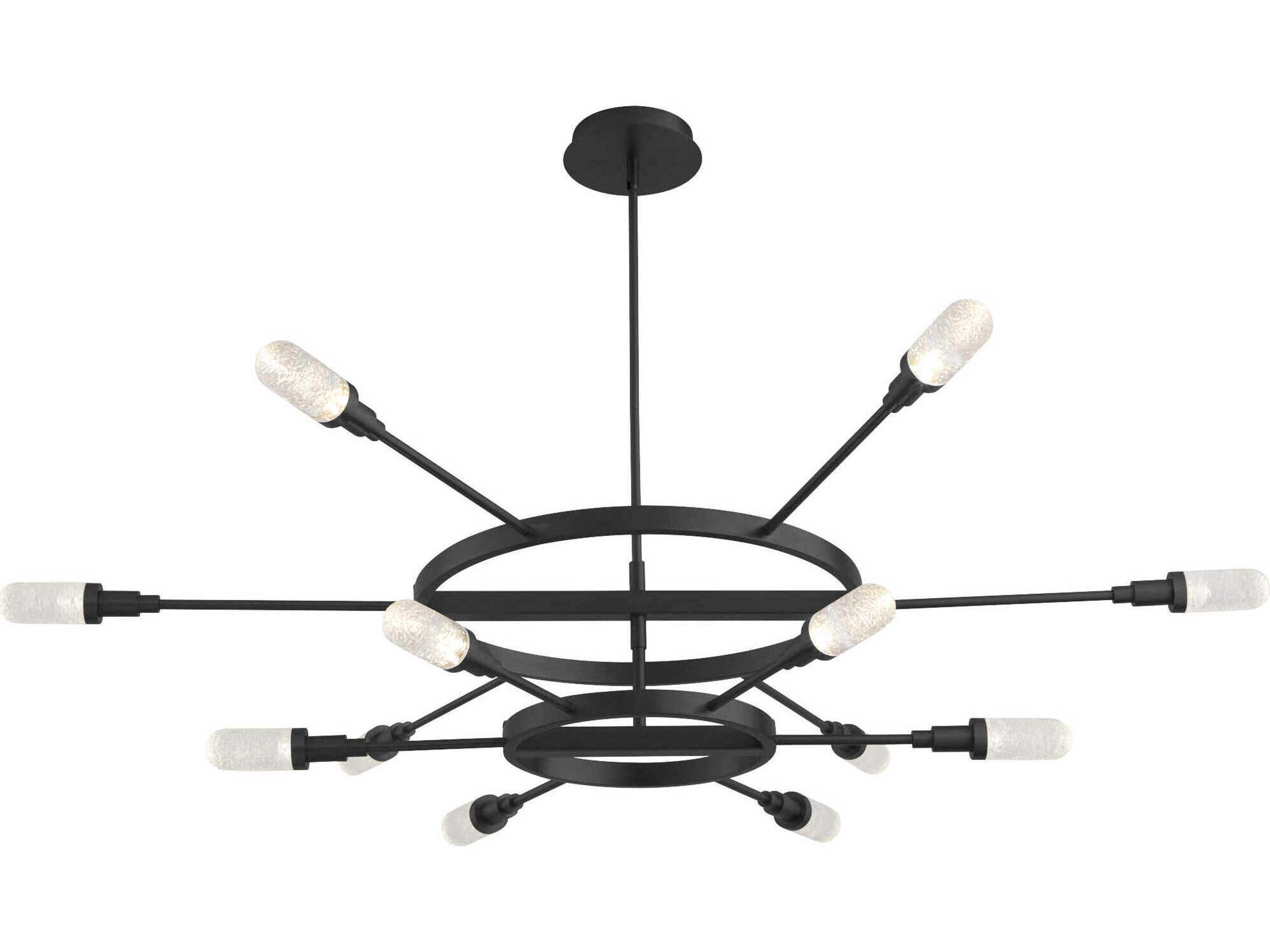 Oxygen by Quorum Sperano 12-Light Matte Black Tiered Chandelier