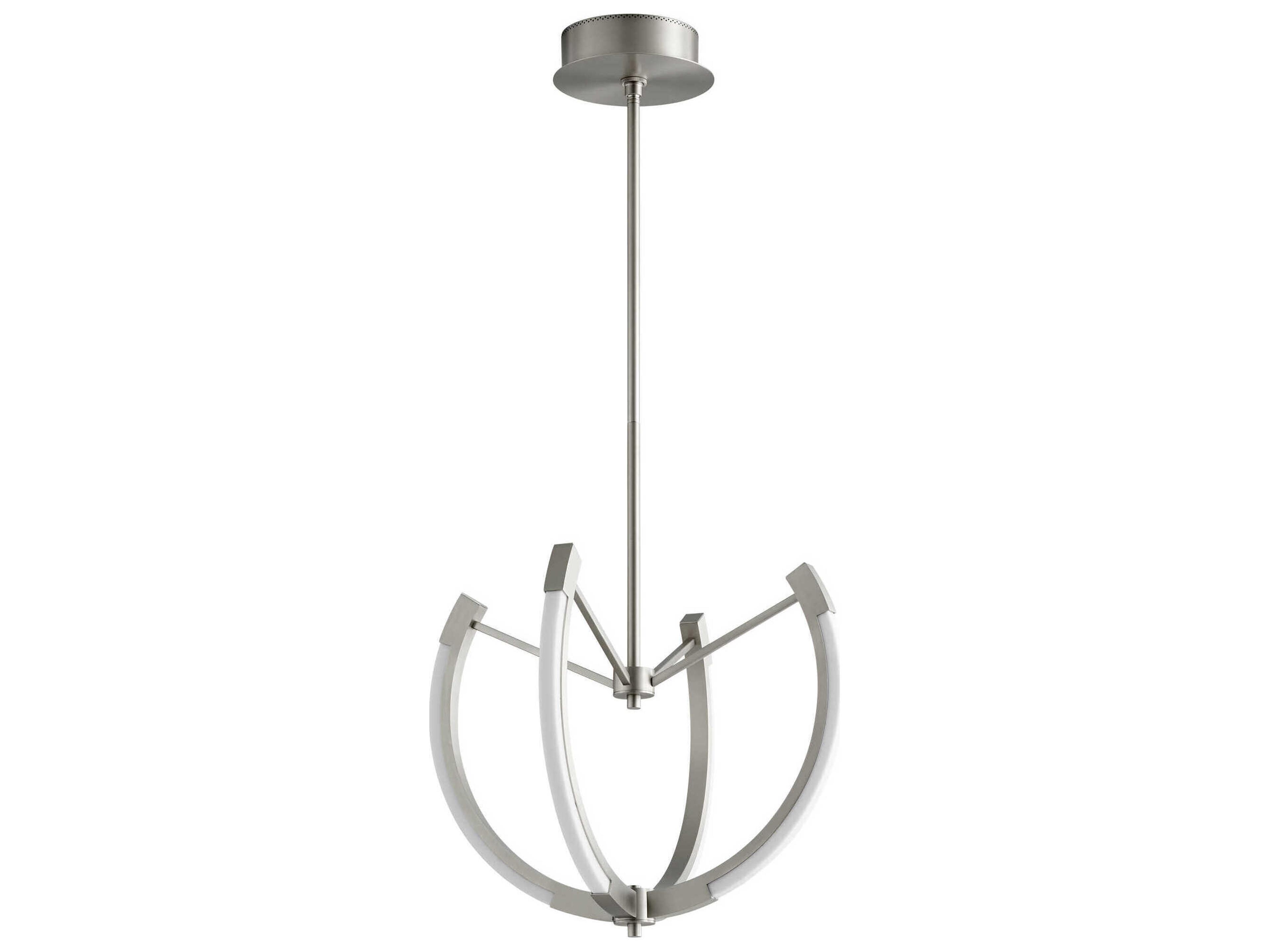 Utopia 4-Light Satin Nickel Geometric Linear Chandelier