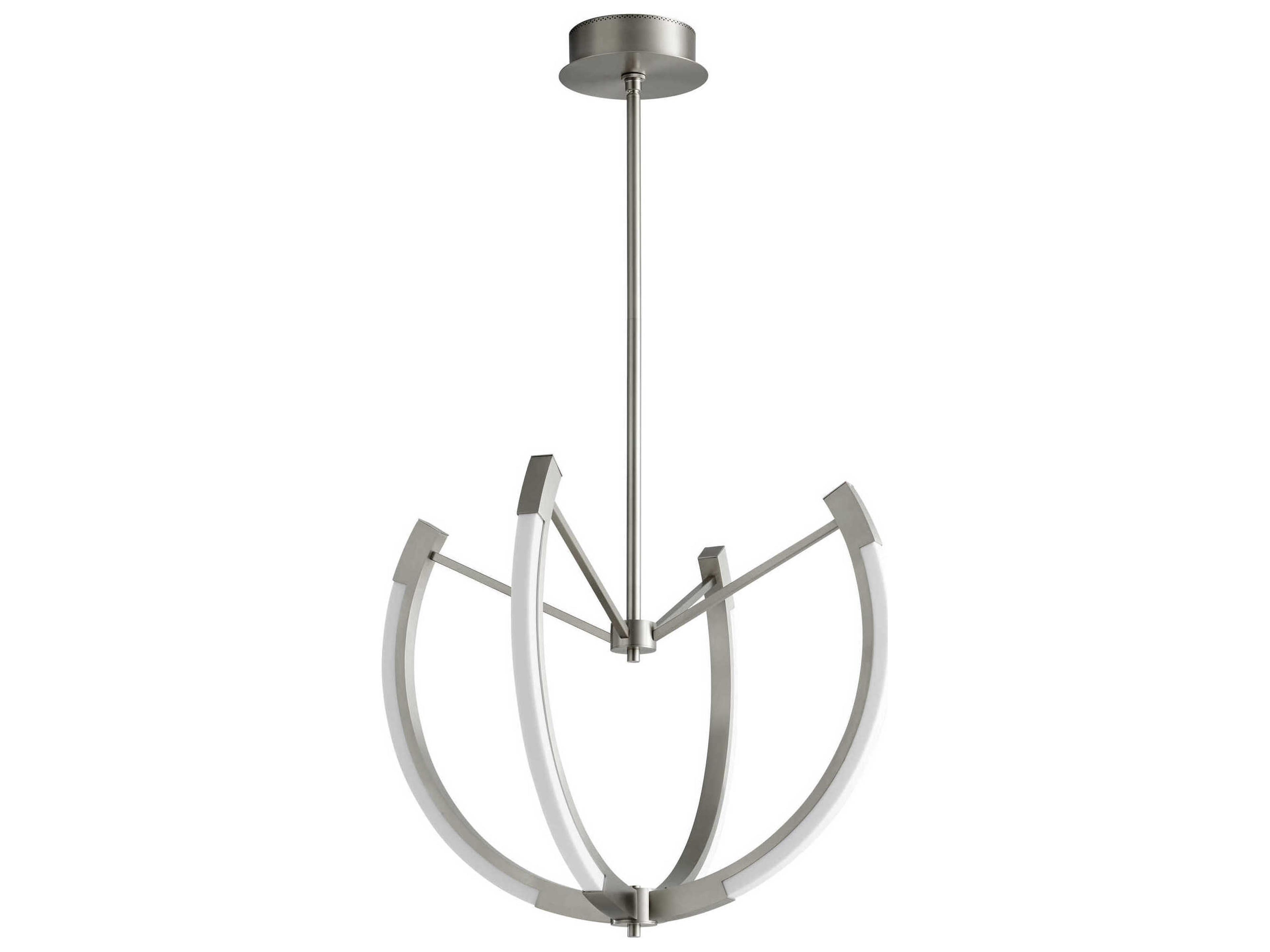 Utopia 4-Light Satin Nickel Geometric Linear Chandelier