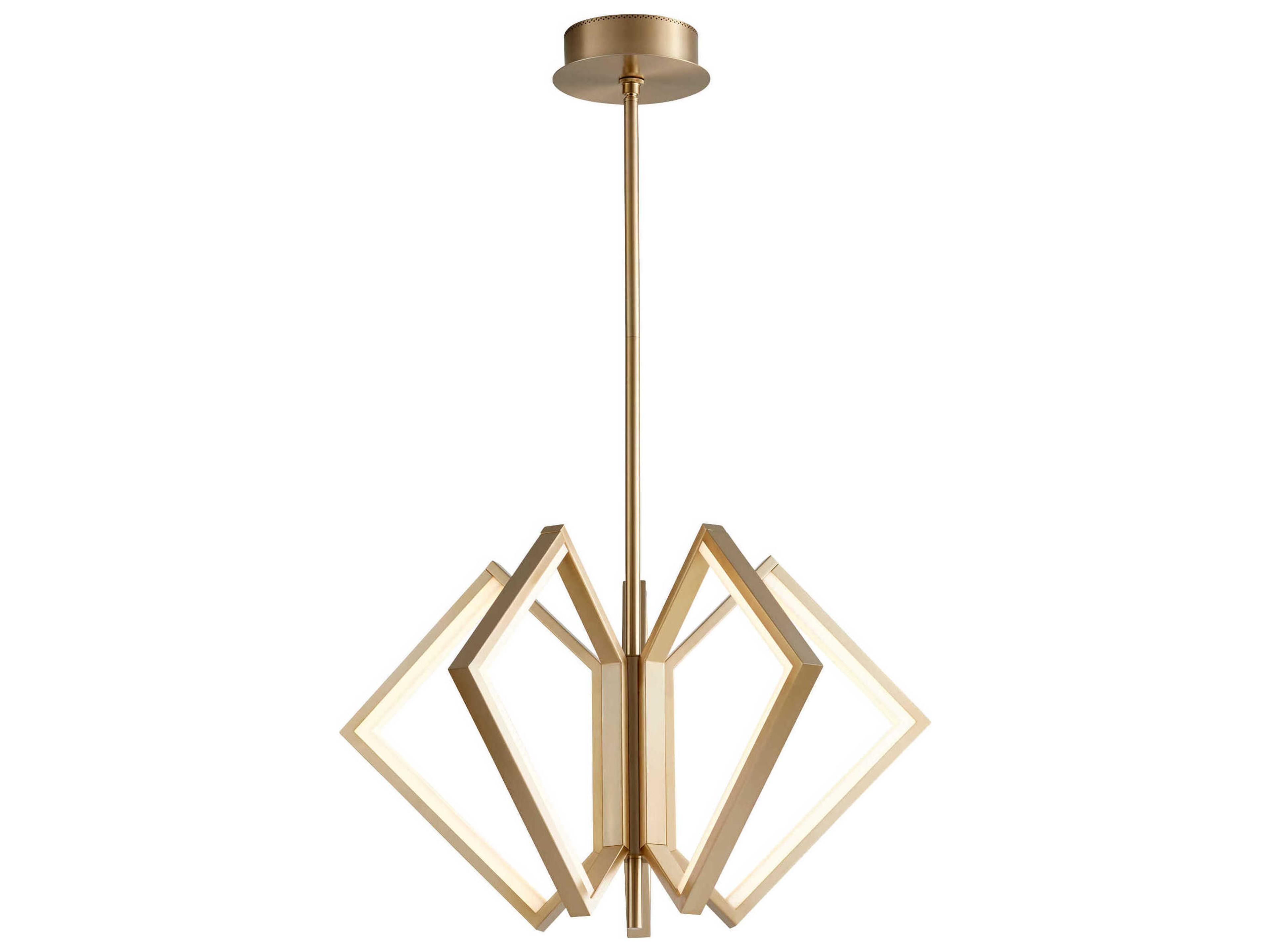 Oxygen by Quorum Acadia 5-Light Aged Brass Geometric Chandelier