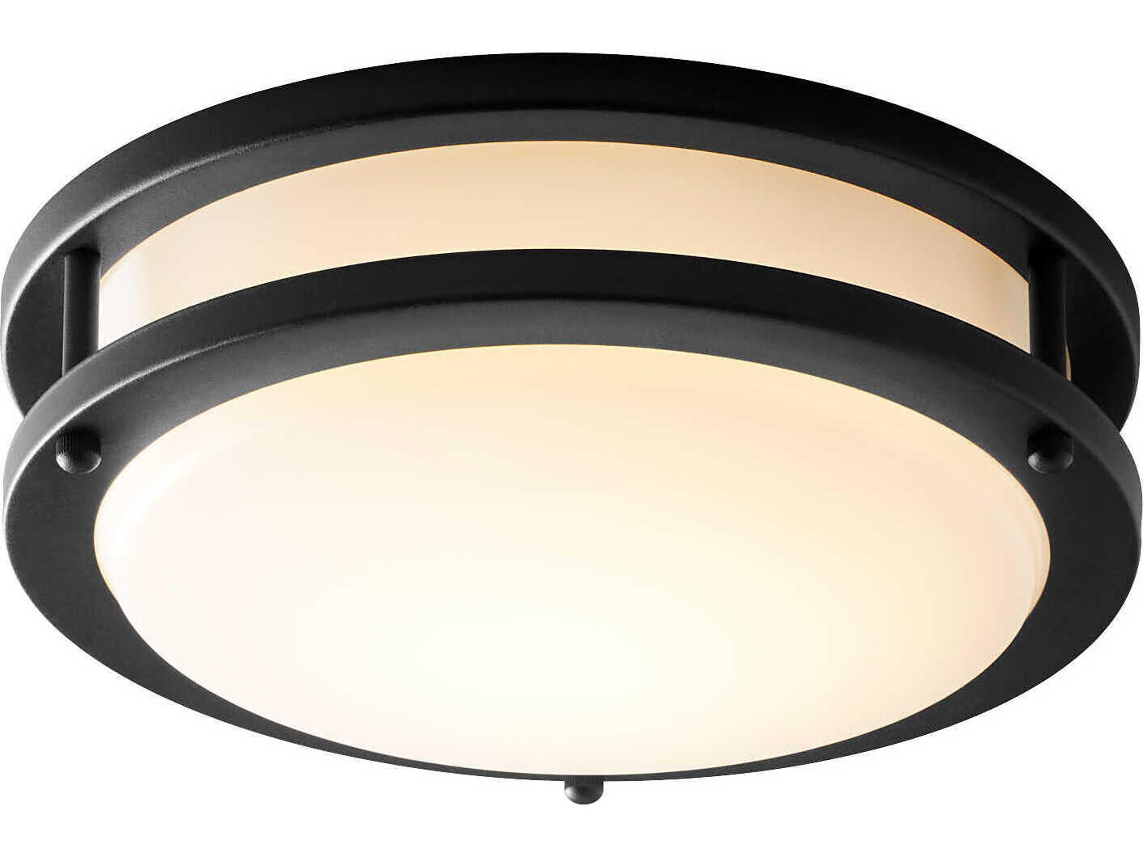 Oxygen by Quorum Oracle 1-Light Black Round Flush Mount