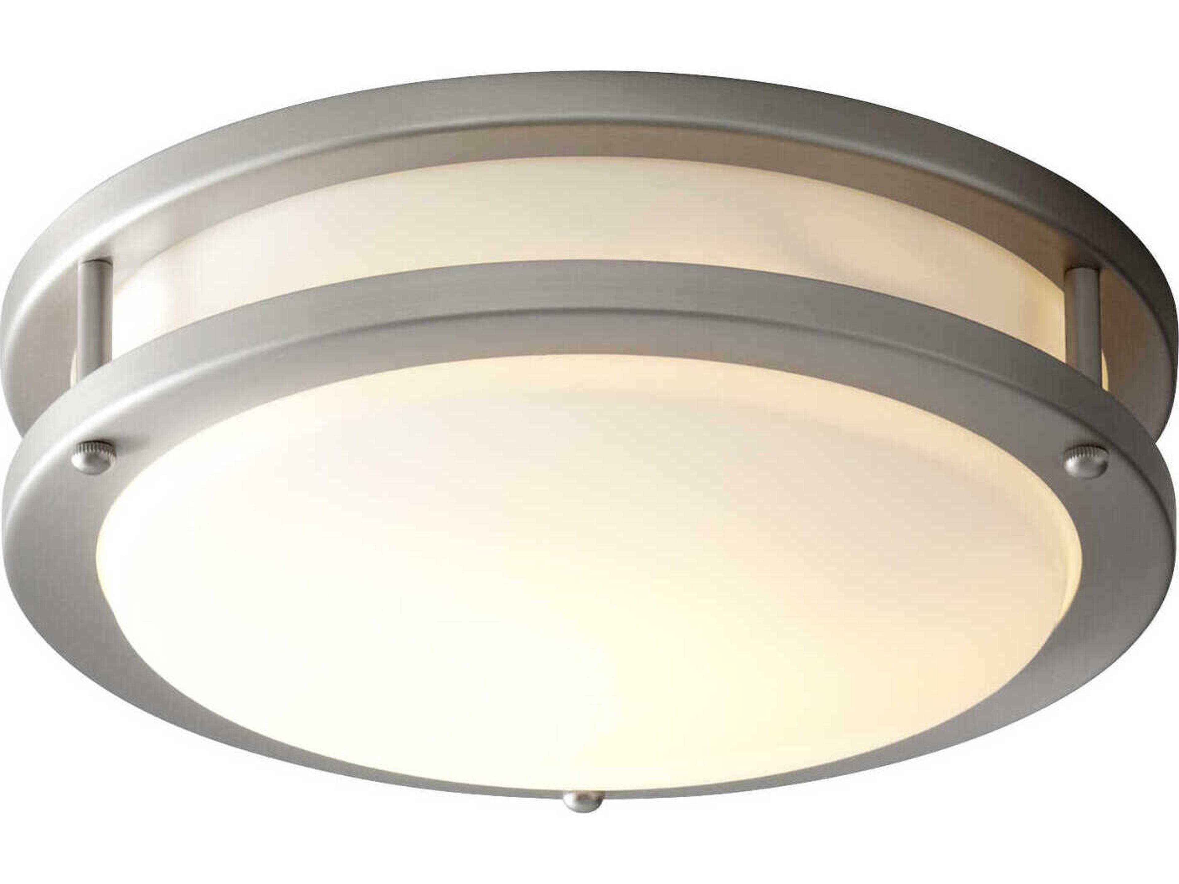 Oxygen by Quorum Oracle 1-Light Satin Nickel Round Flush Mount