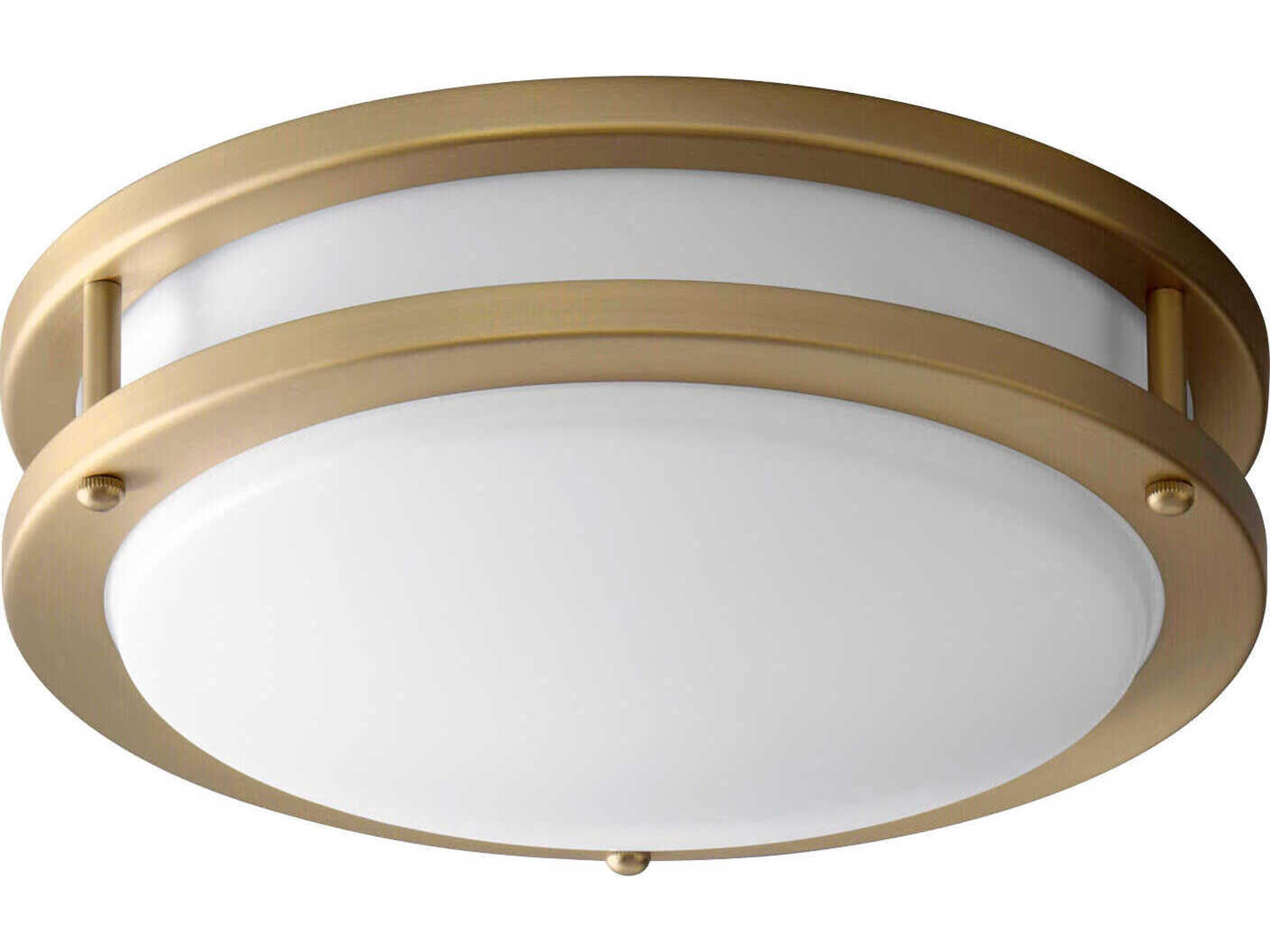 Oracle 1-Light Aged Brass Round Flush Mount