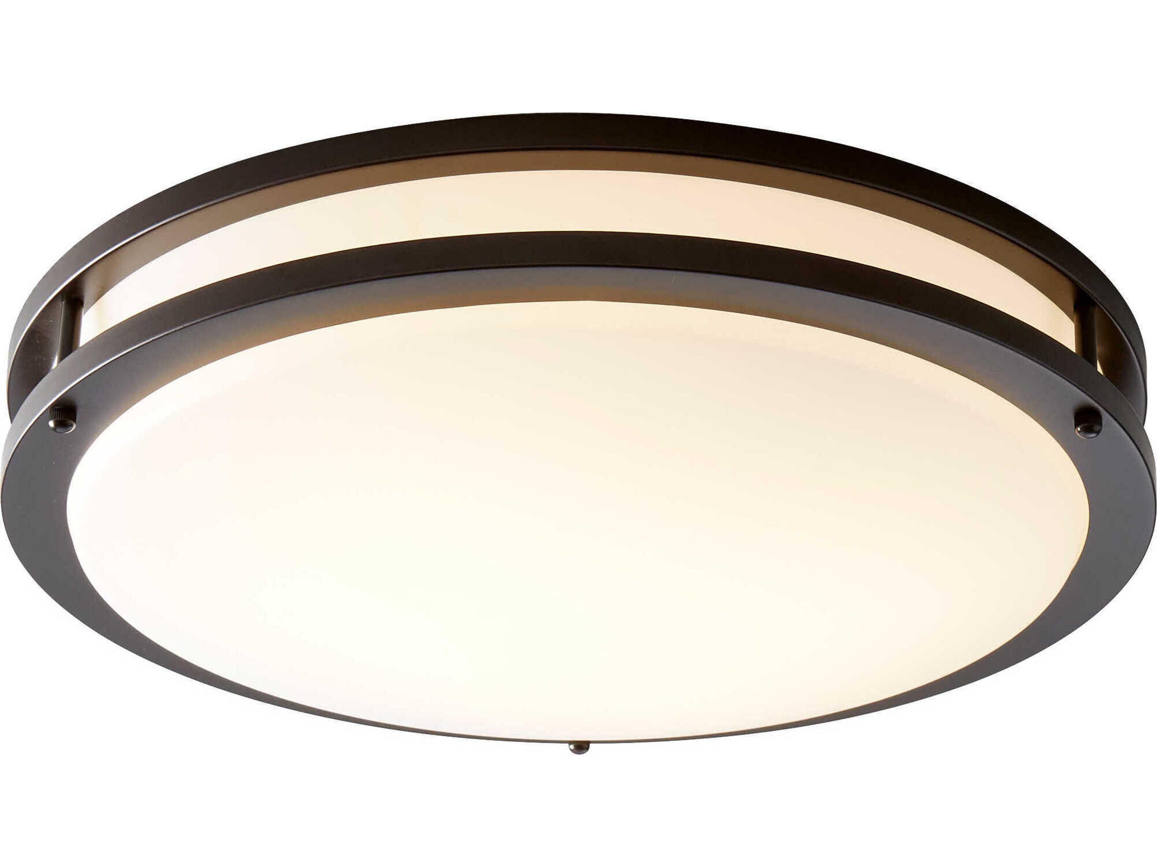 Oxygen by Quorum Oracle 1-Light Oiled Bronze Round Flush Mount