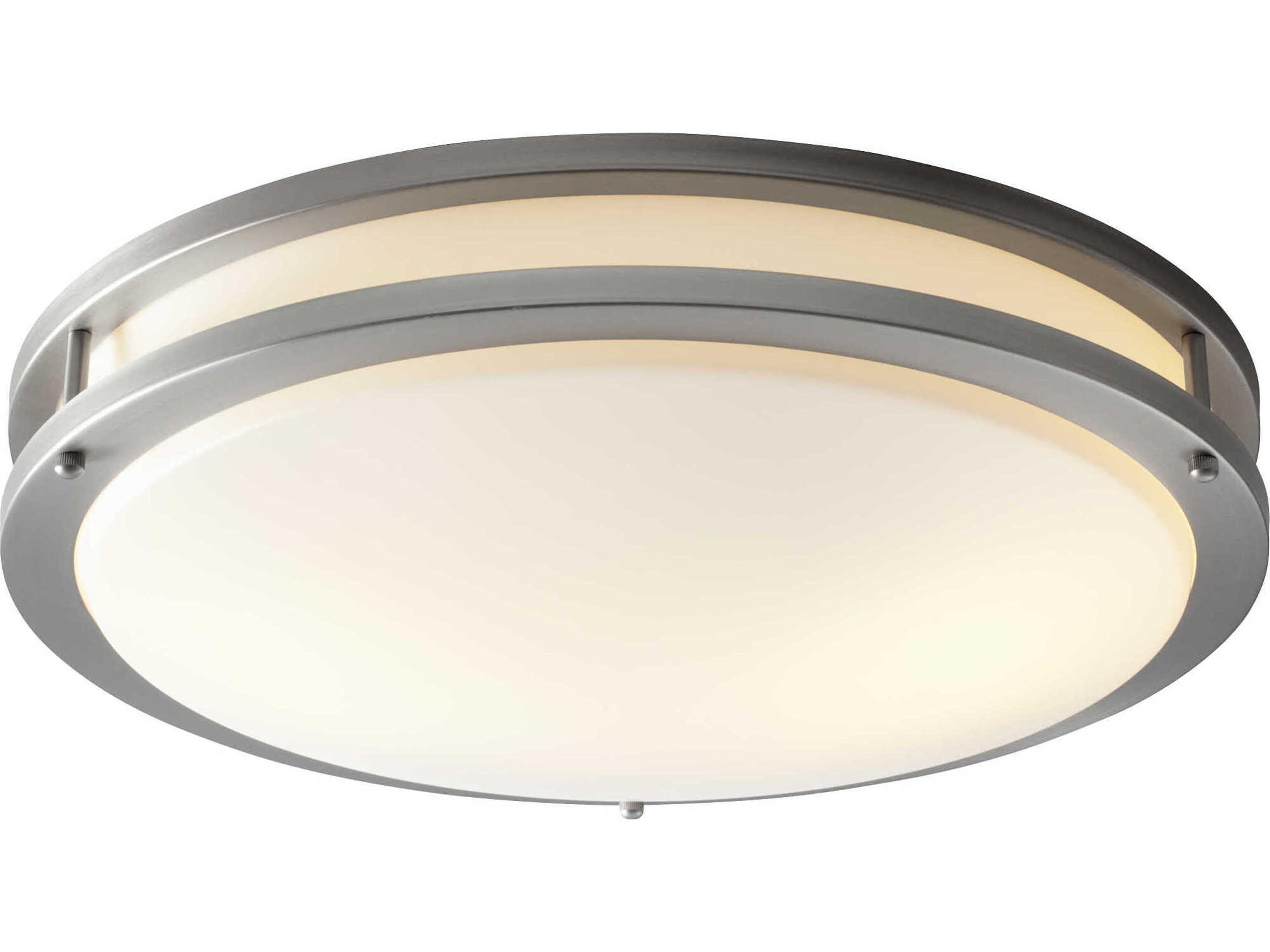 Oxygen by Quorum Oracle 1-Light Satin Nickel Round Flush Mount