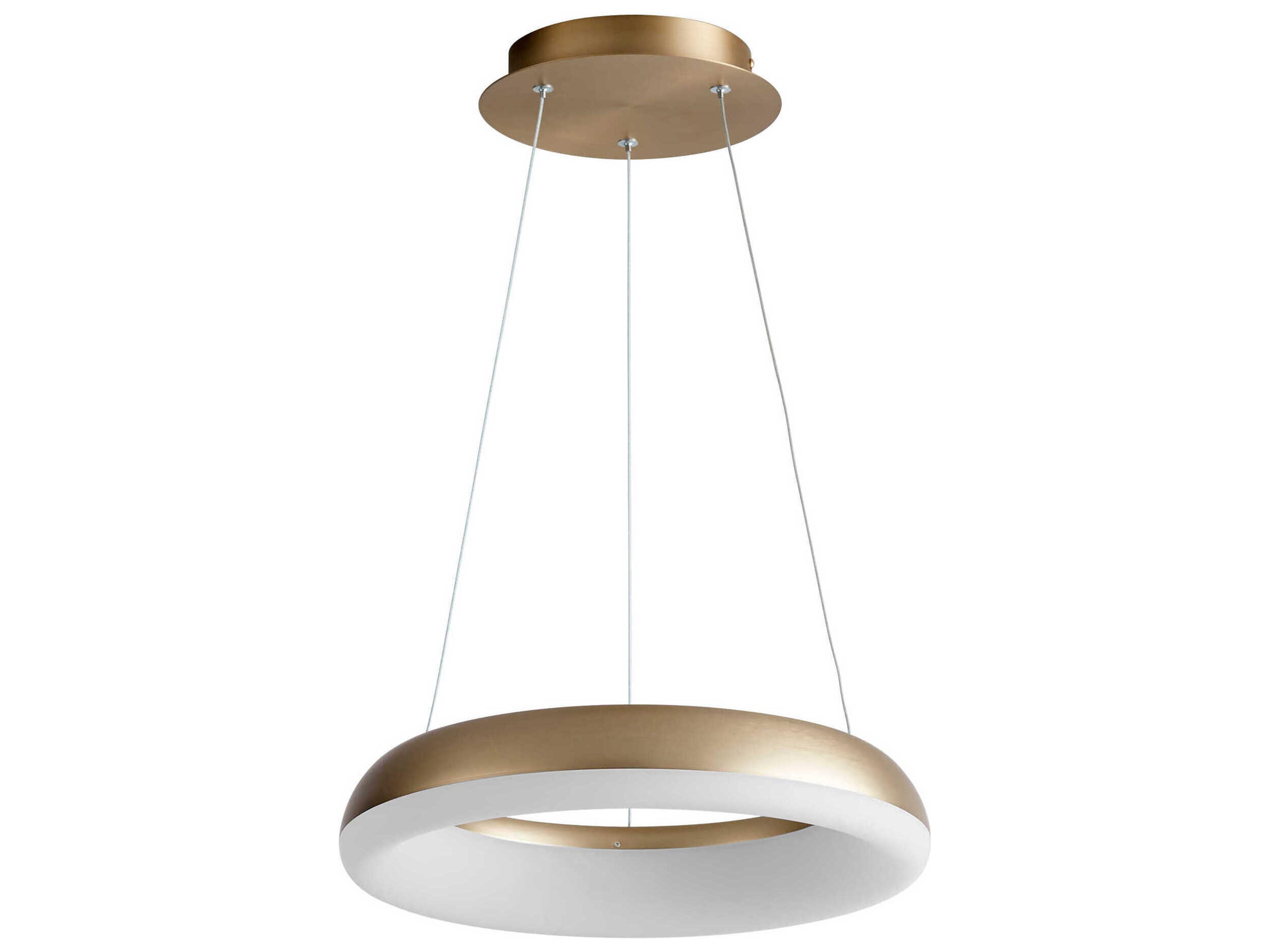 Roswell 1-Light Aged Brass Round Pendant