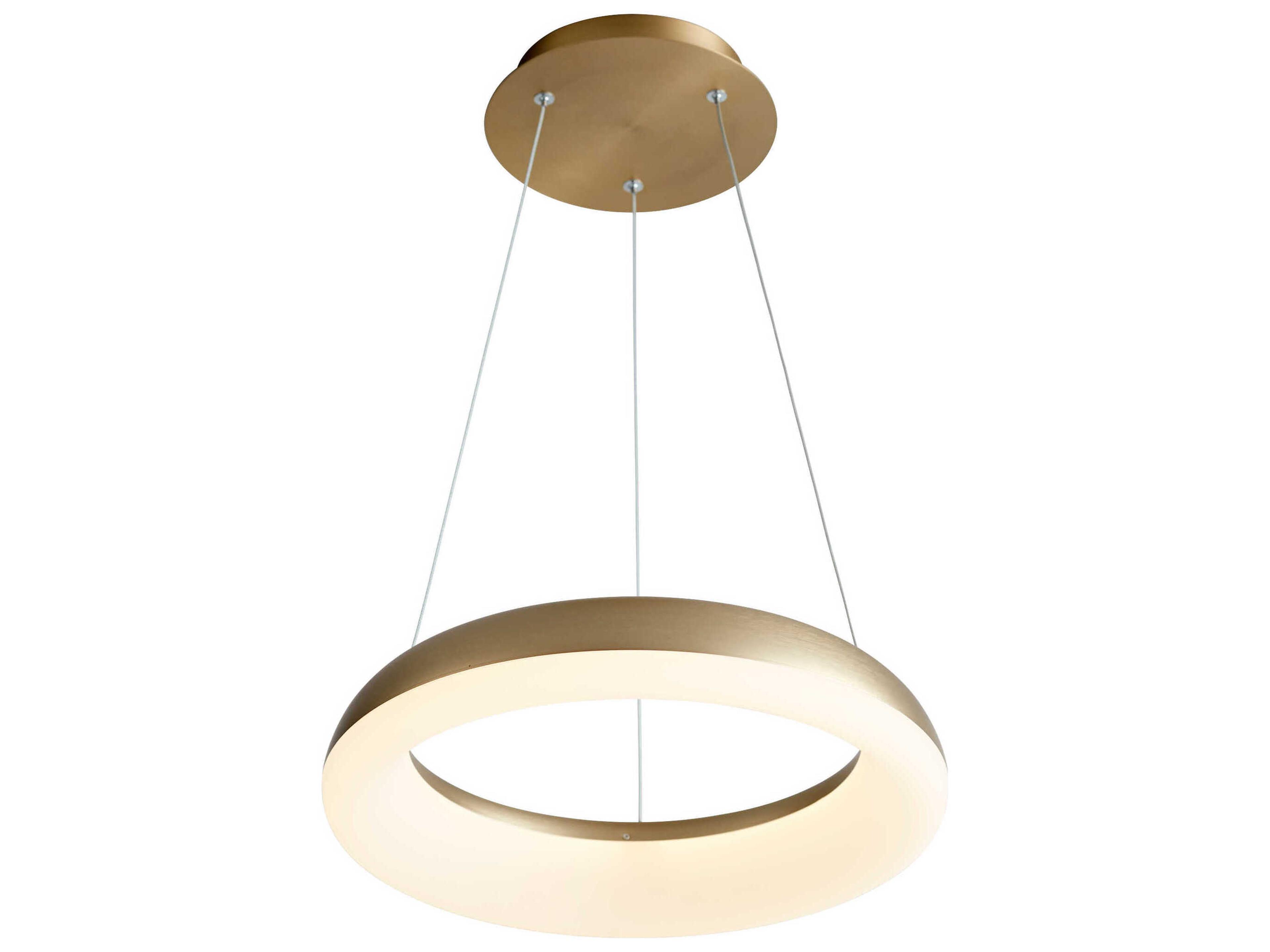 Oxygen by Quorum Roswell 1-Light Aged Brass Round Pendant