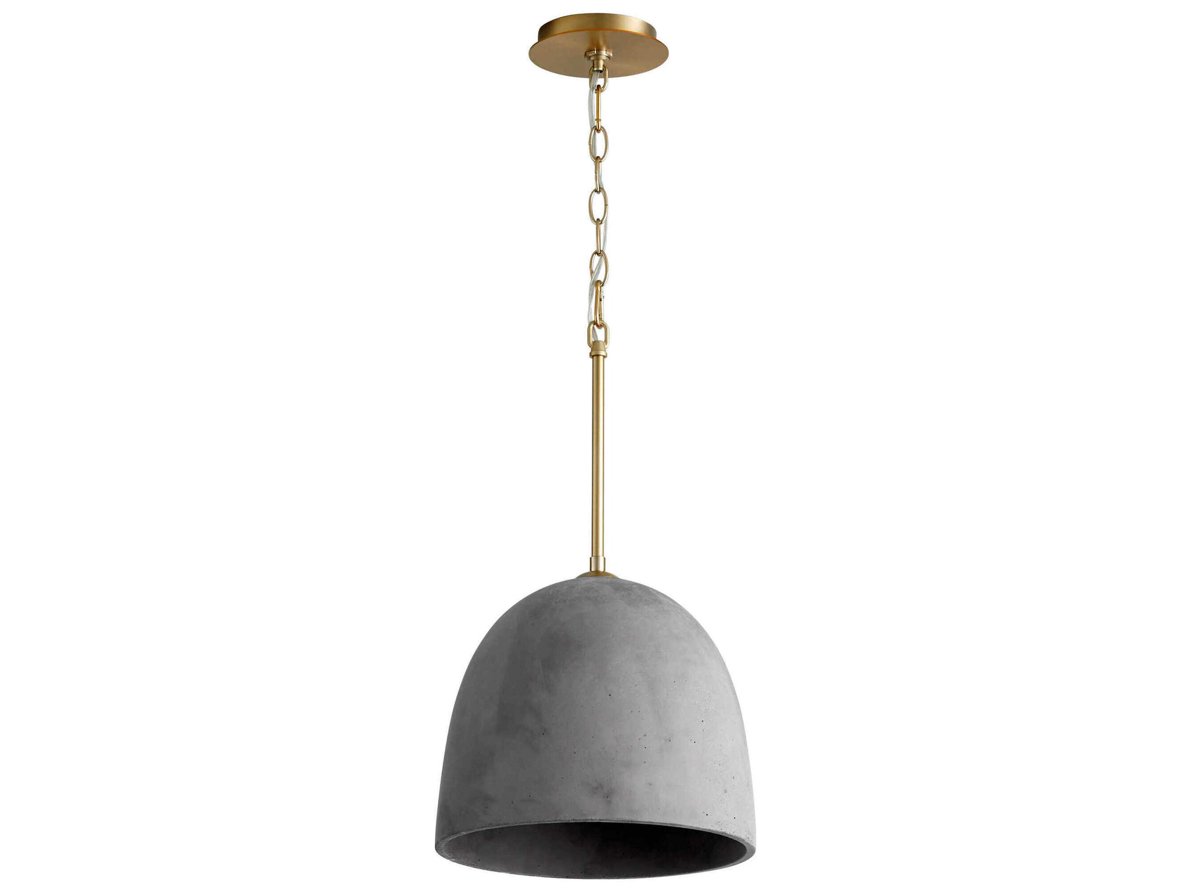Dune 1-Light Aged Brass Dark Gray Dome Mini Pendant