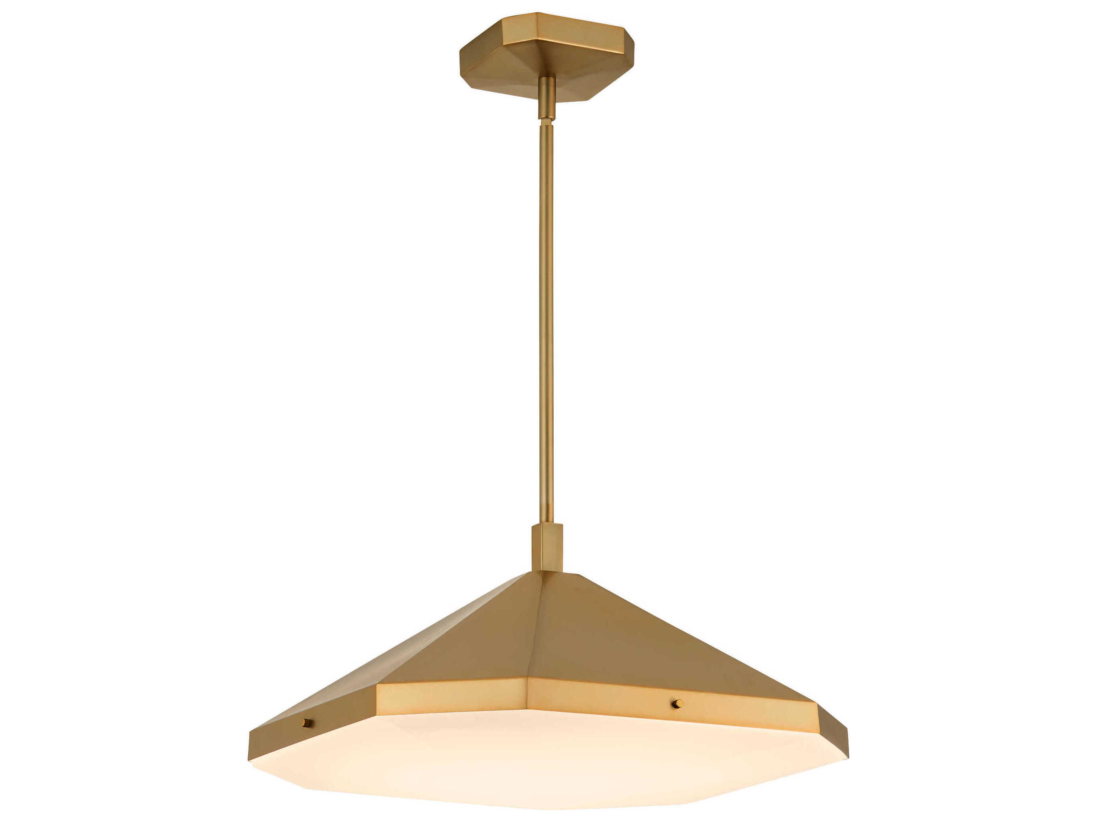 Oxygen by Quorum Tempe Brushed Brass Geometric Pendant