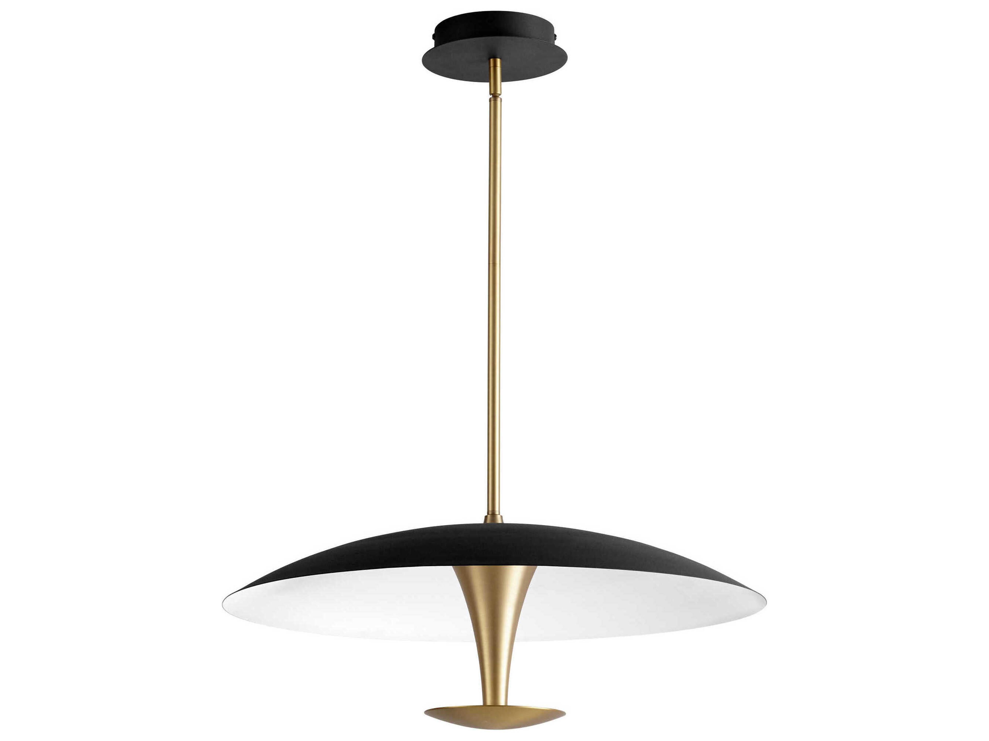 Oxygen by Quorum Spacely 1-Light Black Aged Brass Pendant