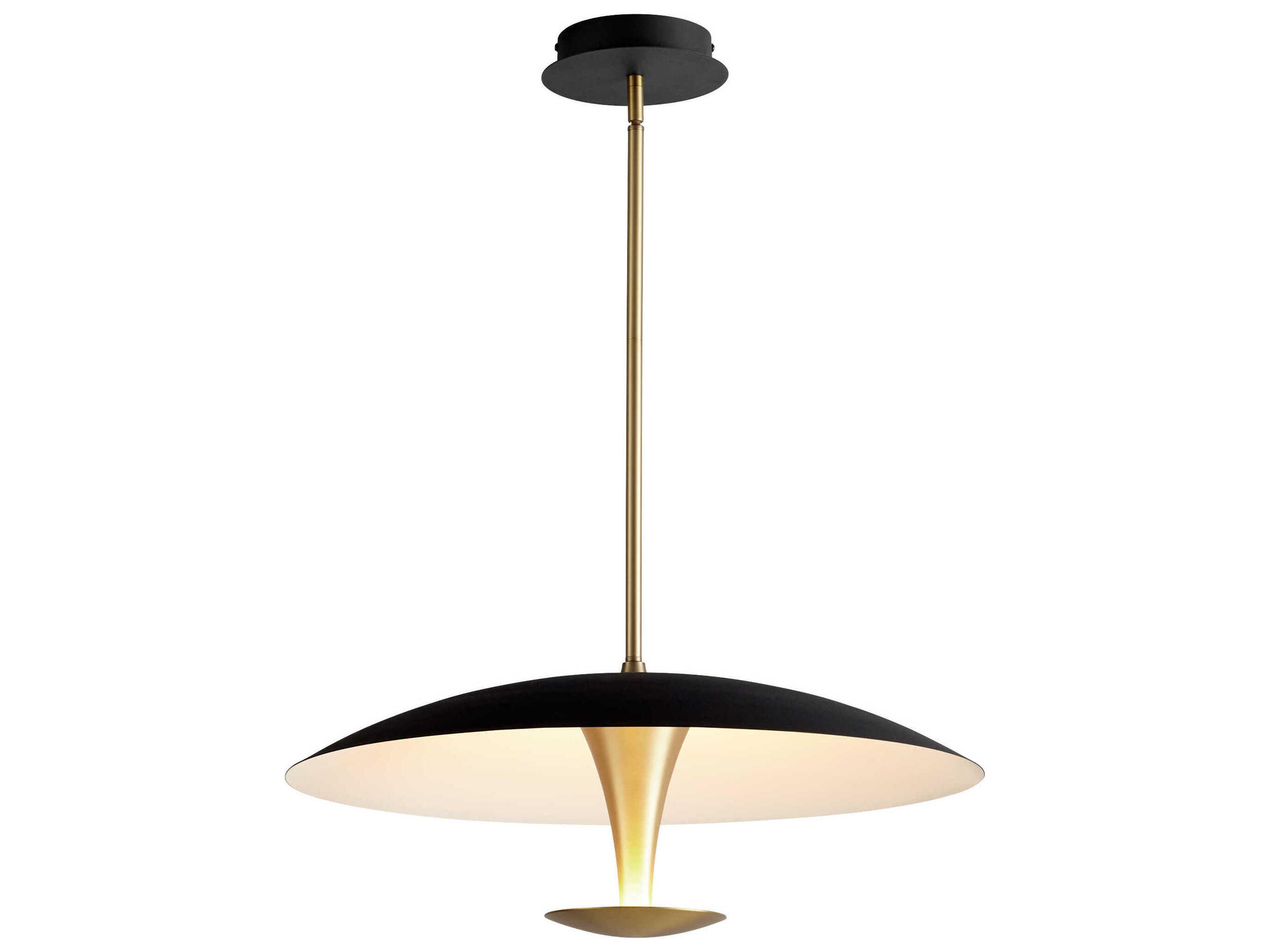 Oxygen by Quorum Spacely 1-Light Black Aged Brass Pendant