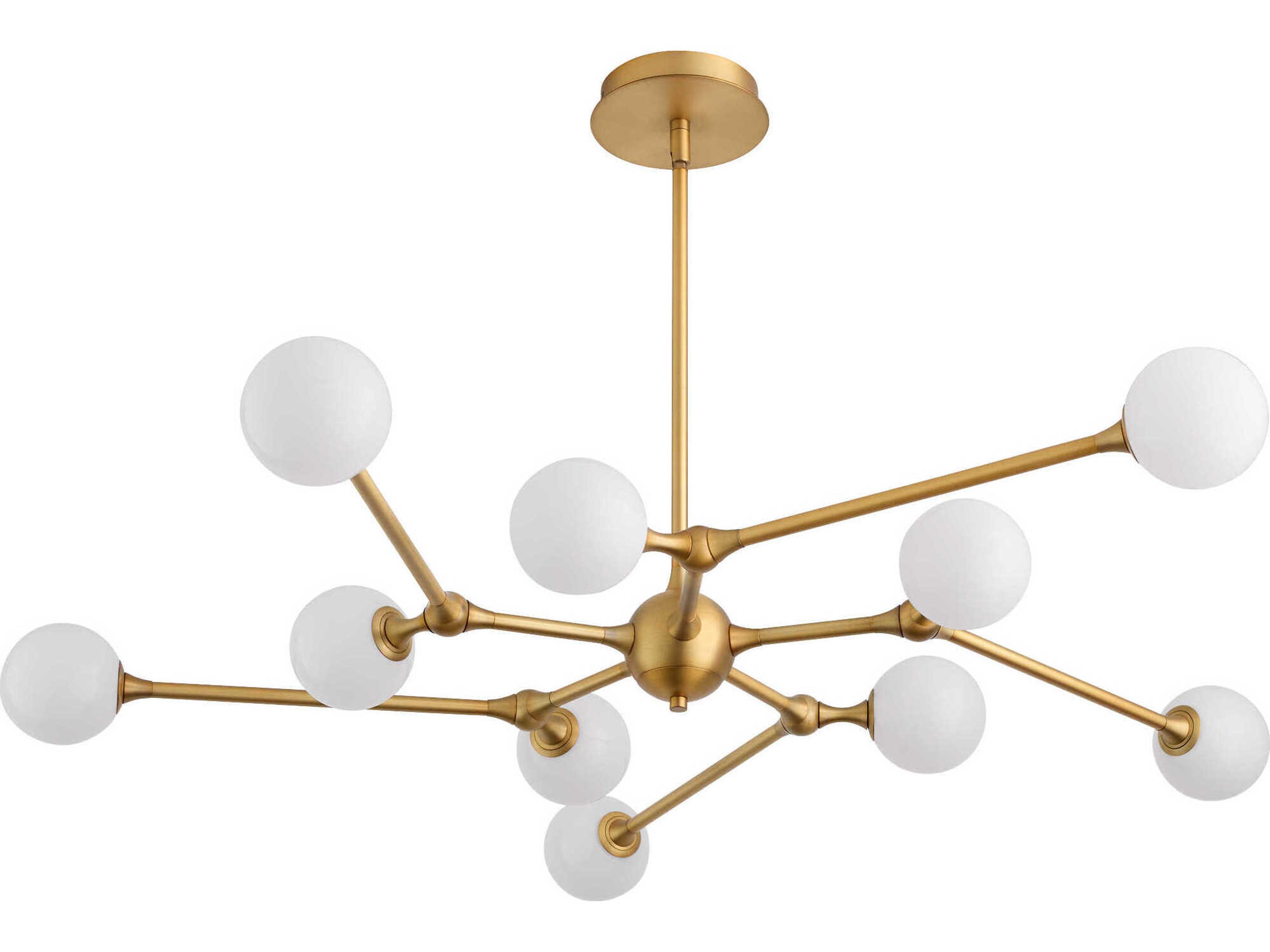 Orbe 10-Light Brushed Brass Globe Sputnik Chandelier