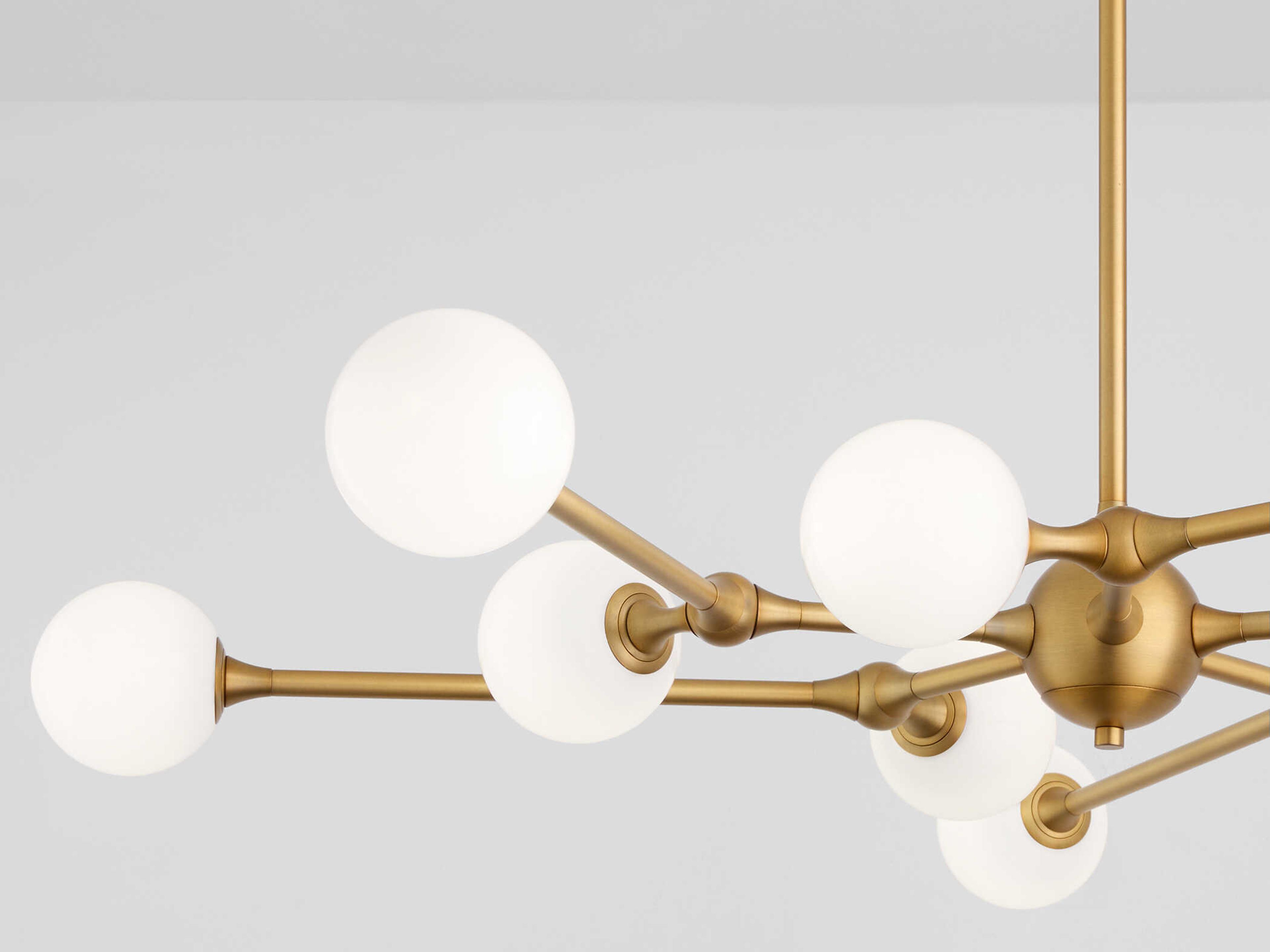 Oxygen by Quorum Orbe 10-Light Brushed Brass Globe Sputnik Chandelier