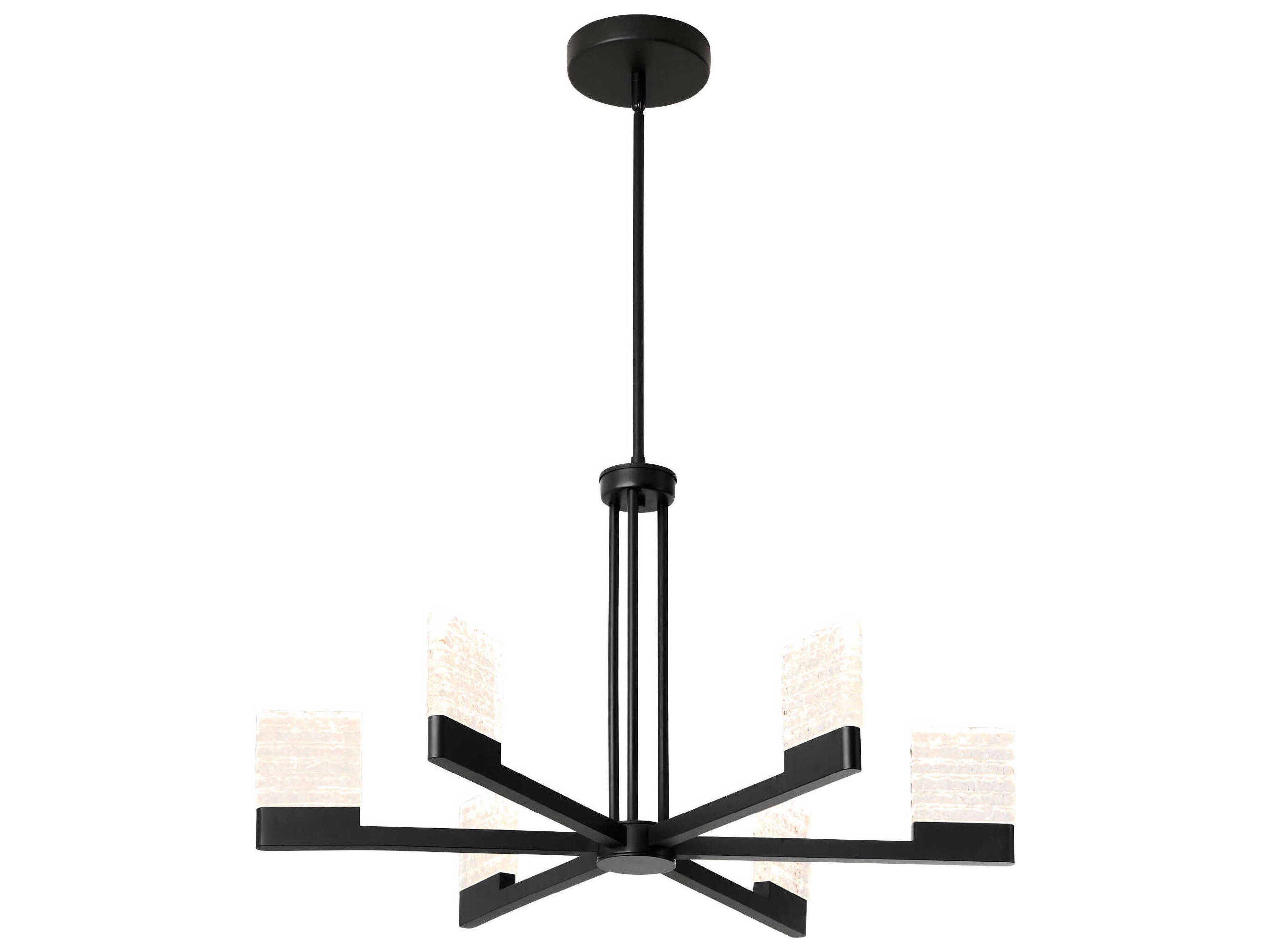 Oxygen by Quorum Gamma 6-Light Black Geometric Linear Chandelier