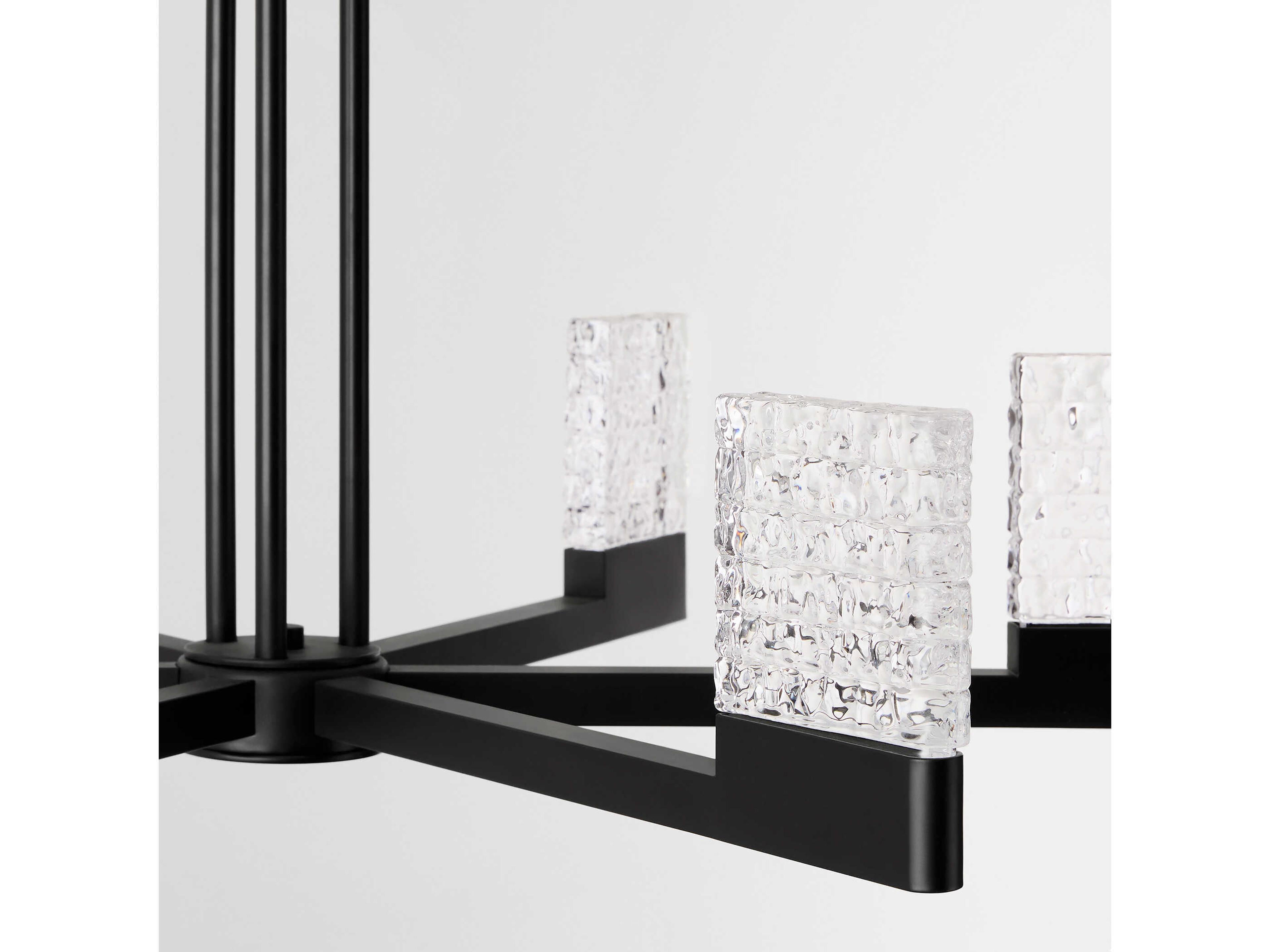 Oxygen by Quorum Gamma 6-Light Black Geometric Linear Chandelier