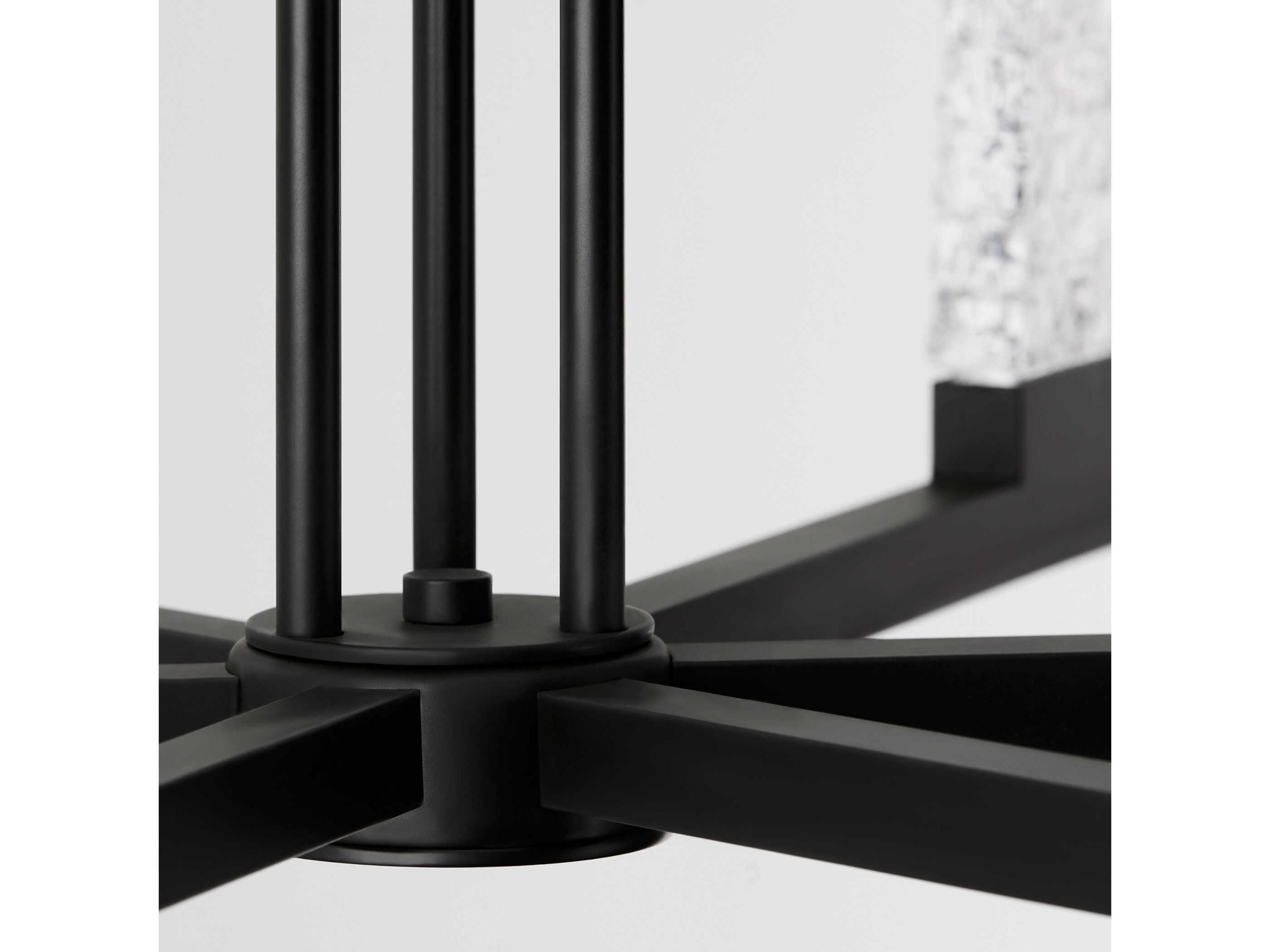 Oxygen by Quorum Gamma 6-Light Black Geometric Linear Chandelier