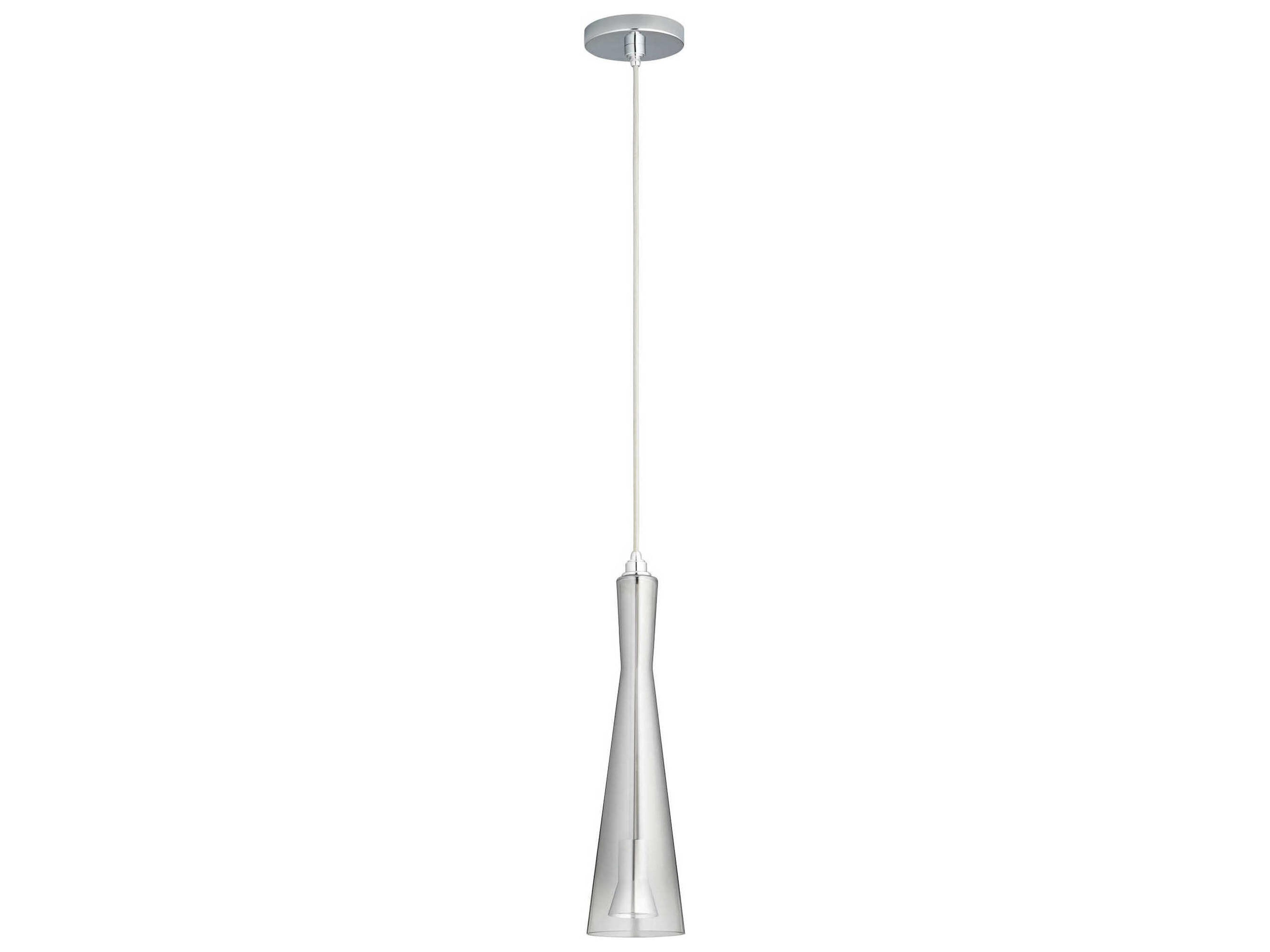 Cornet 1-Light Polished Chrome Smoke Ombre Mini Pendant