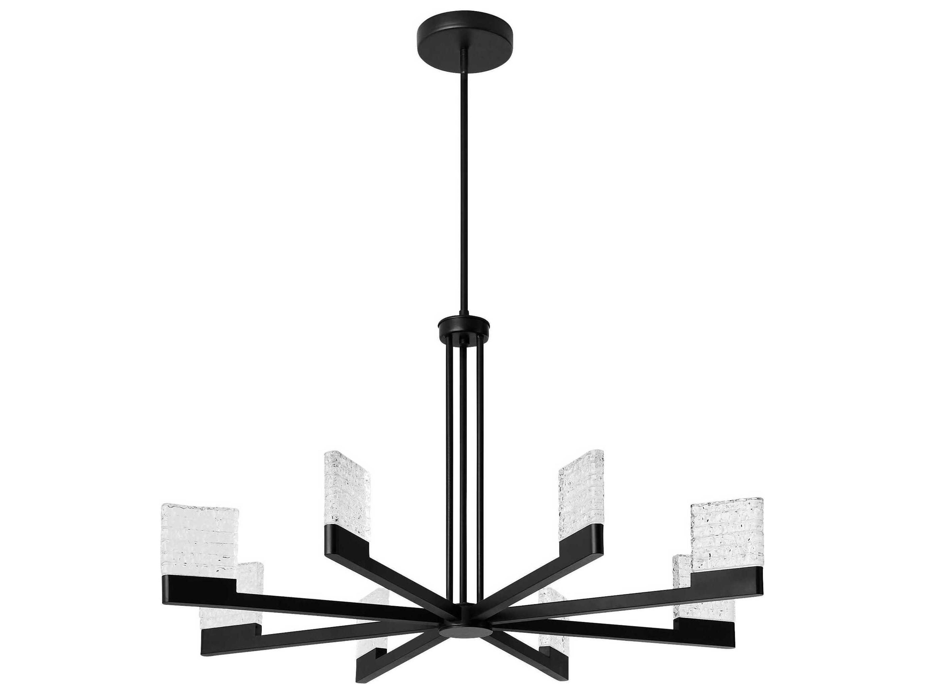 Gamma 8-Light Black Geometric Linear Chandelier