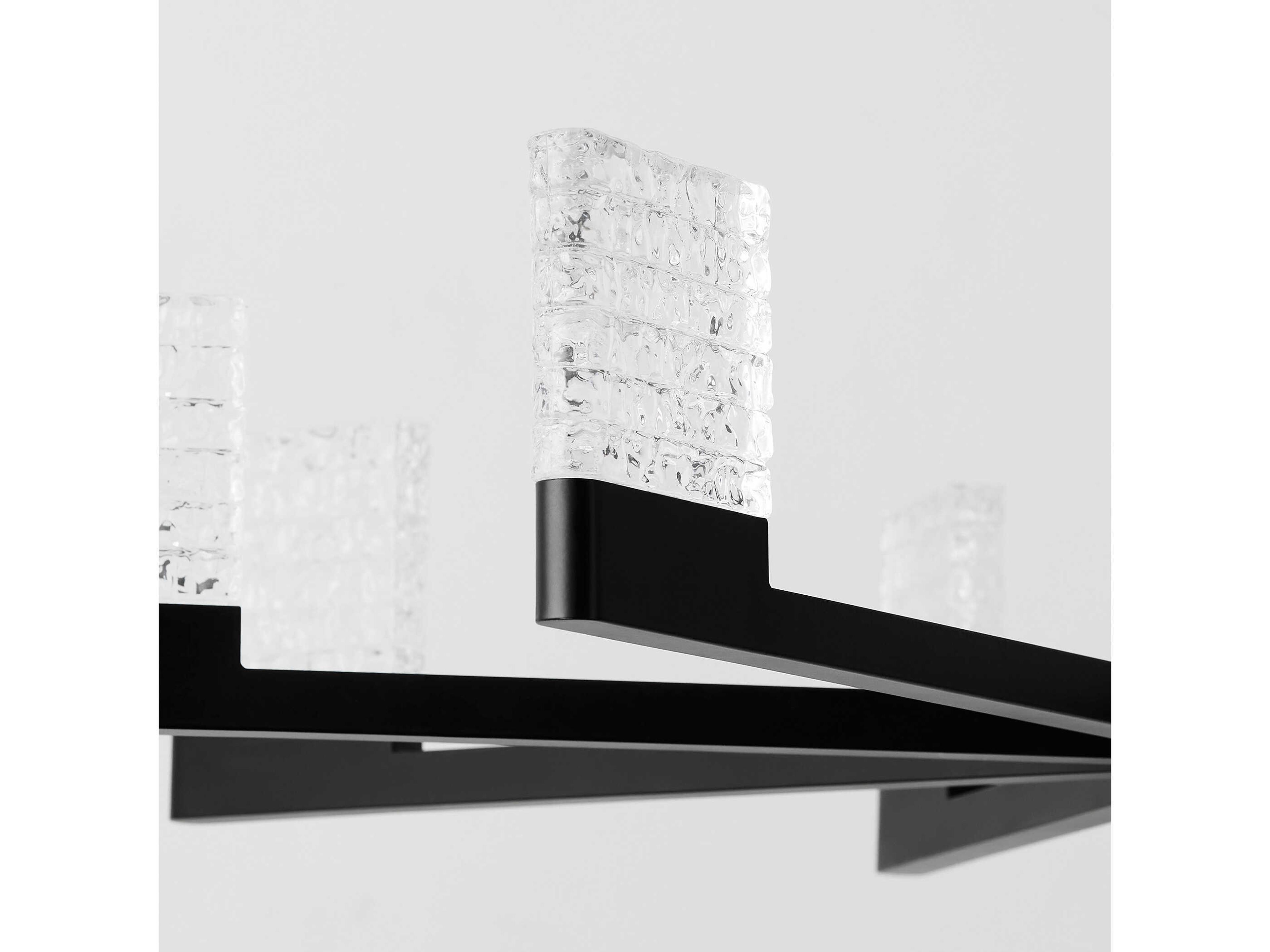 Oxygen by Quorum Gamma 8-Light Black Geometric Linear Chandelier