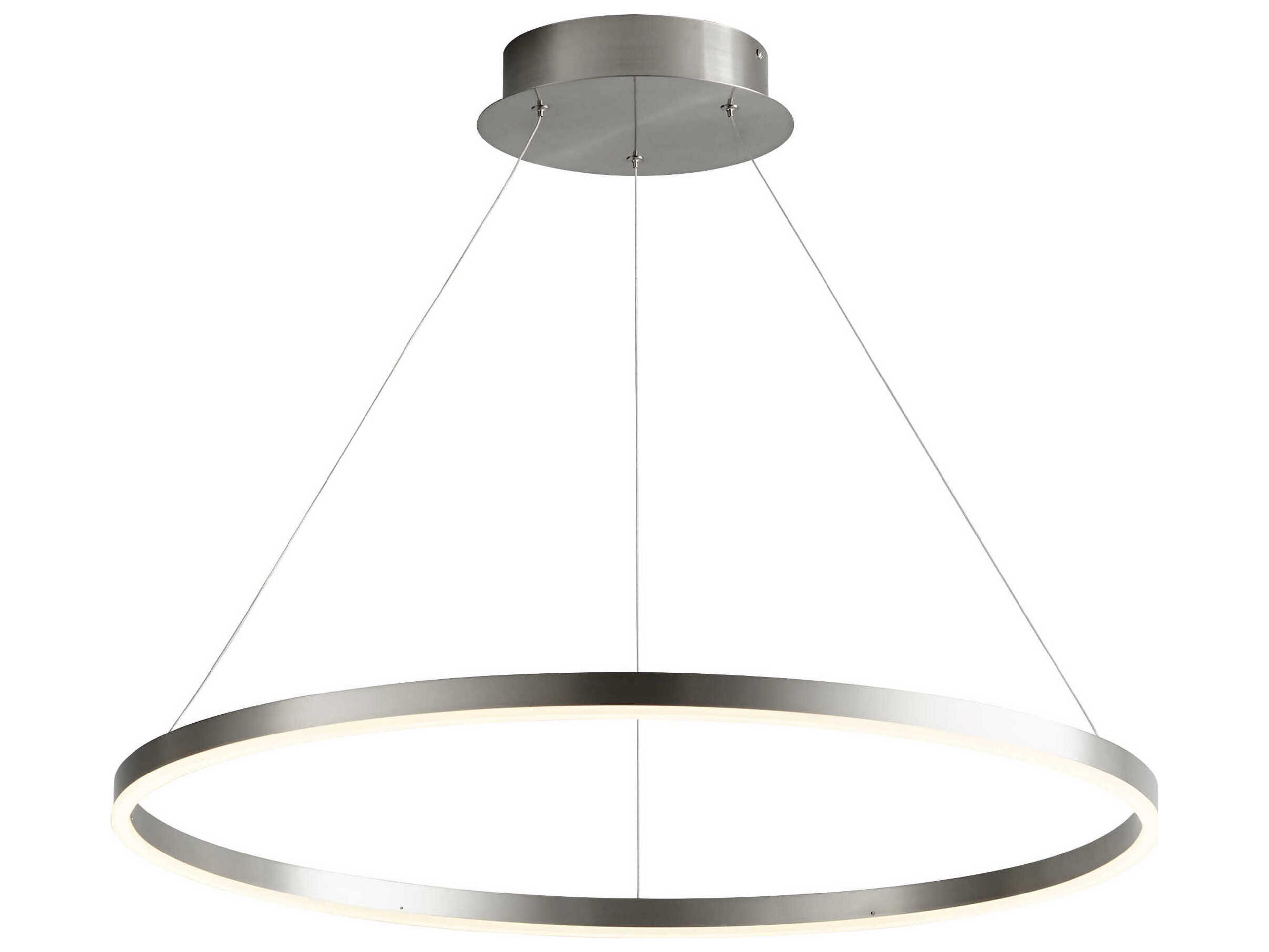 Oxygen by Quorum Circulo 1-Light Satin Nickel Pendant