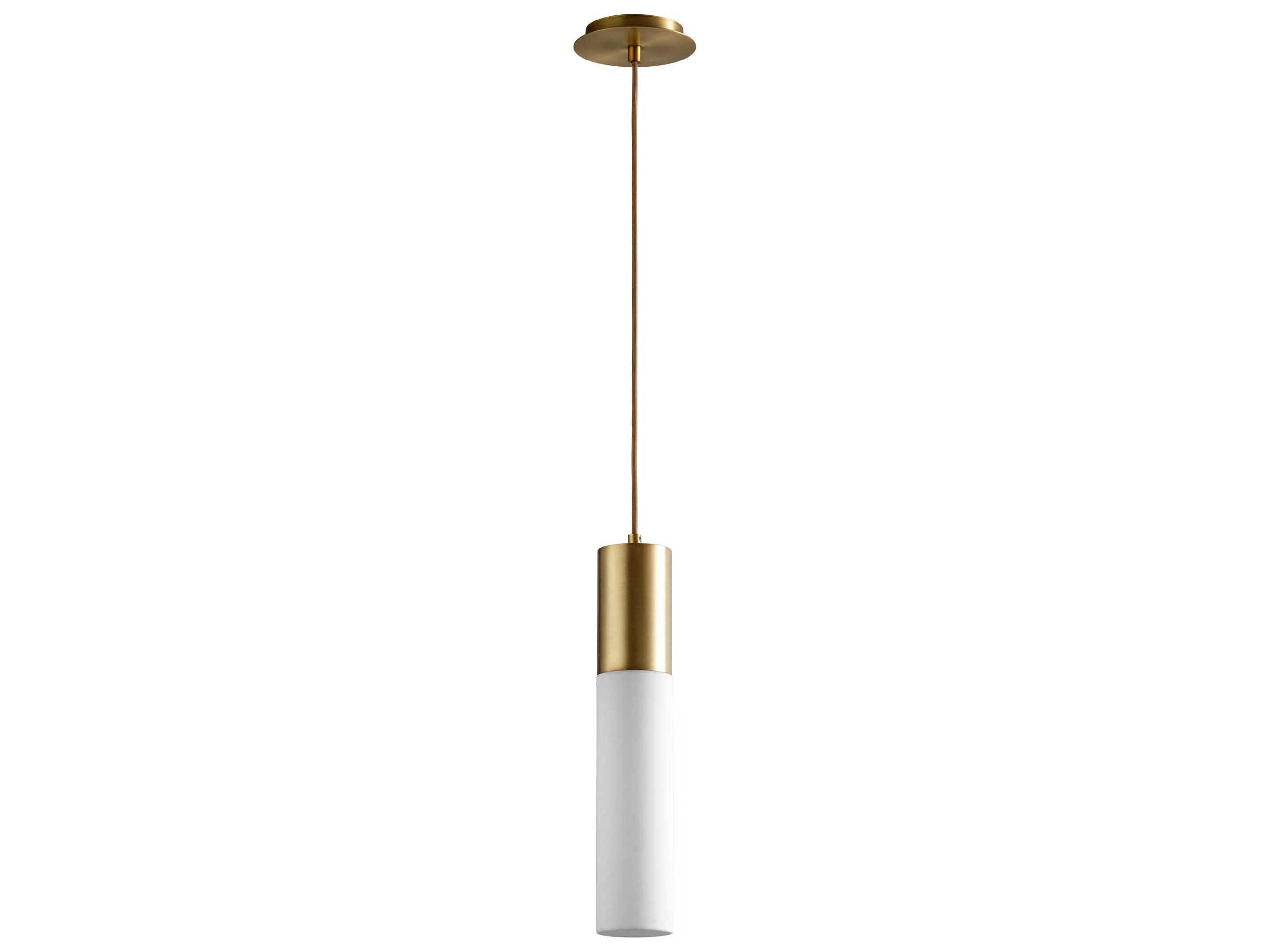 Magnum 1-Light Aged Brass Cylinder Mini Pendant