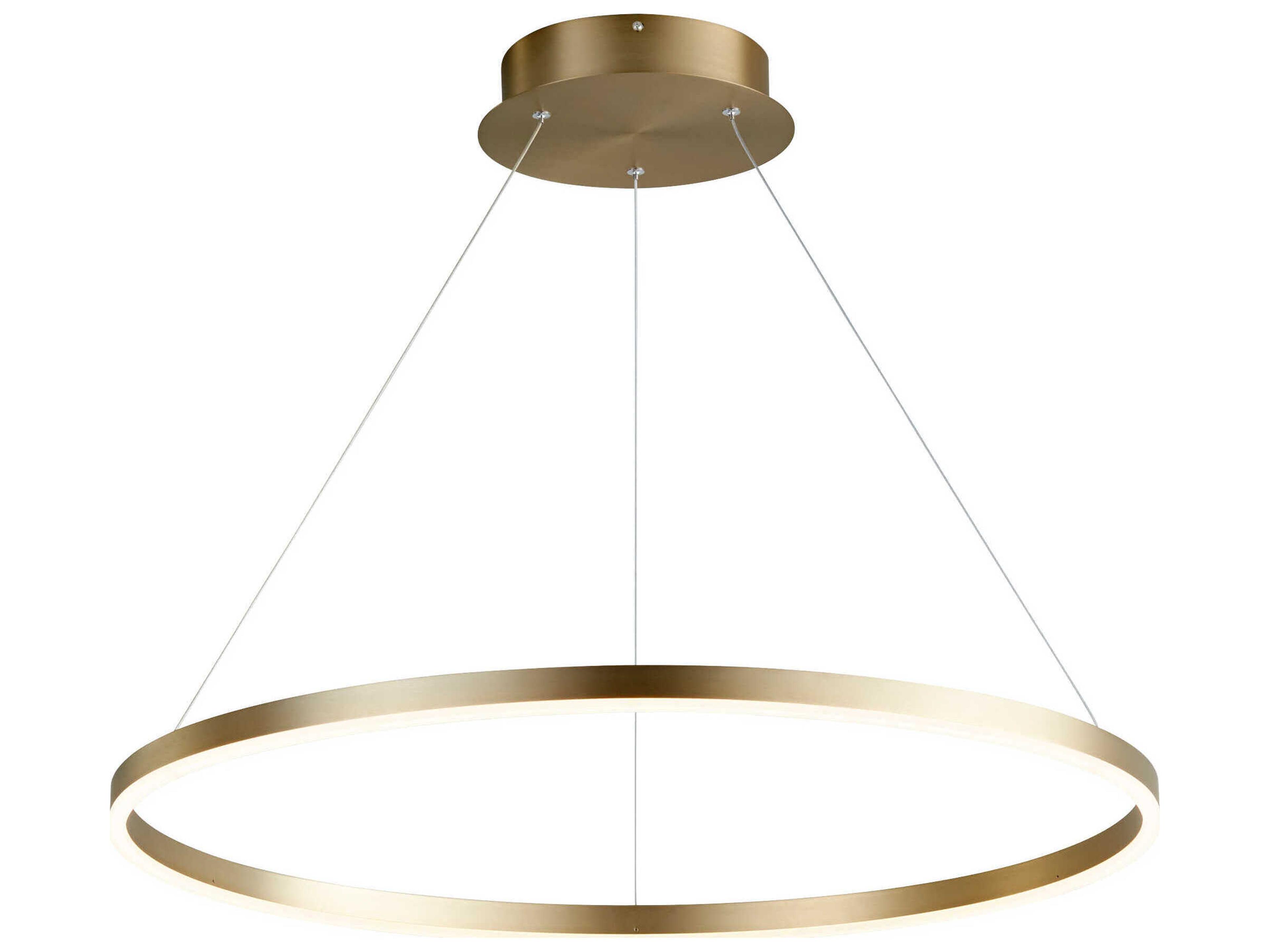Oxygen by Quorum Circulo 1-Light Aged Brass Pendant