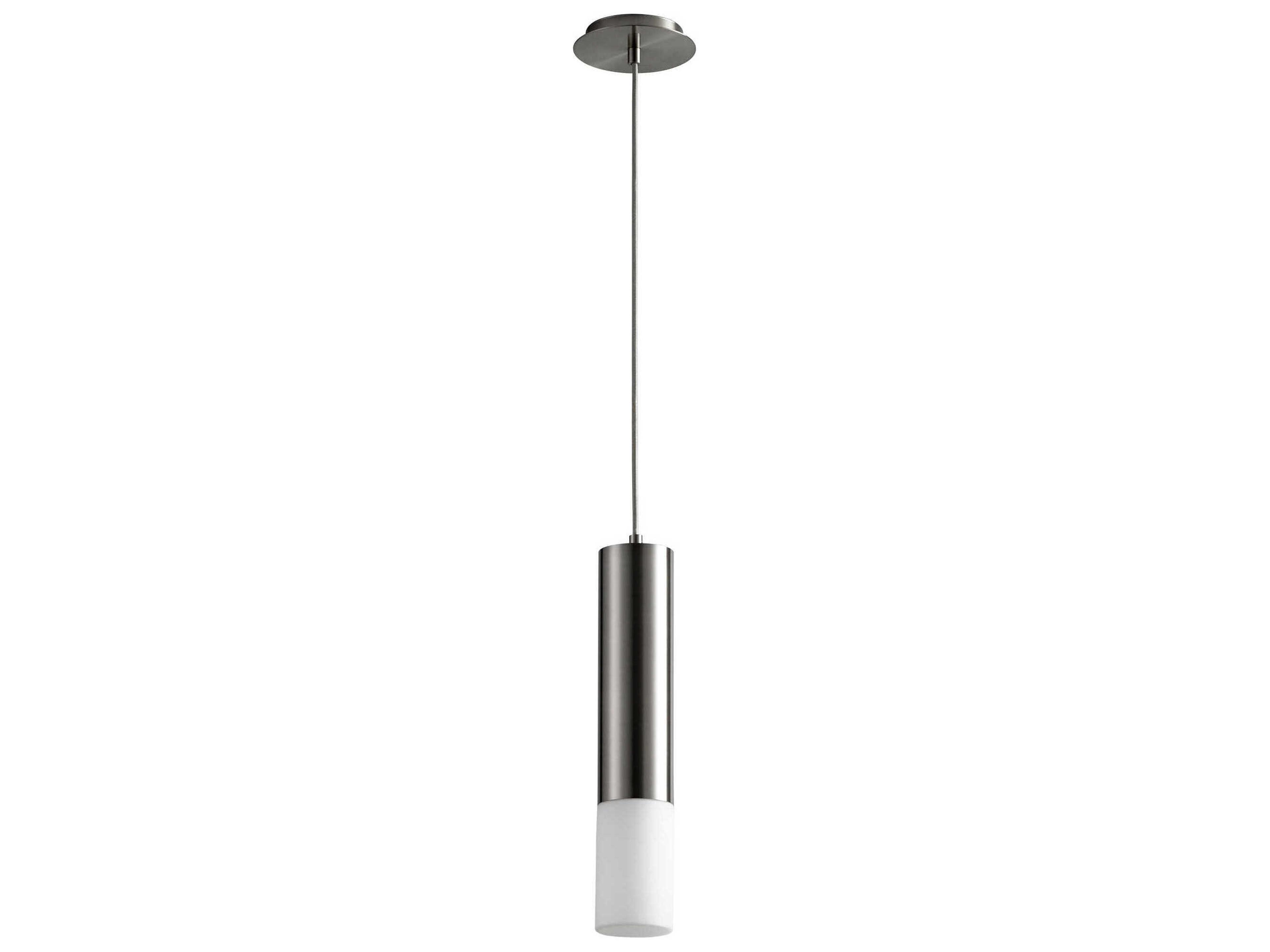 Oxygen by Quorum Opus 1-Light Satin Nickel Cylinder Mini Pendant