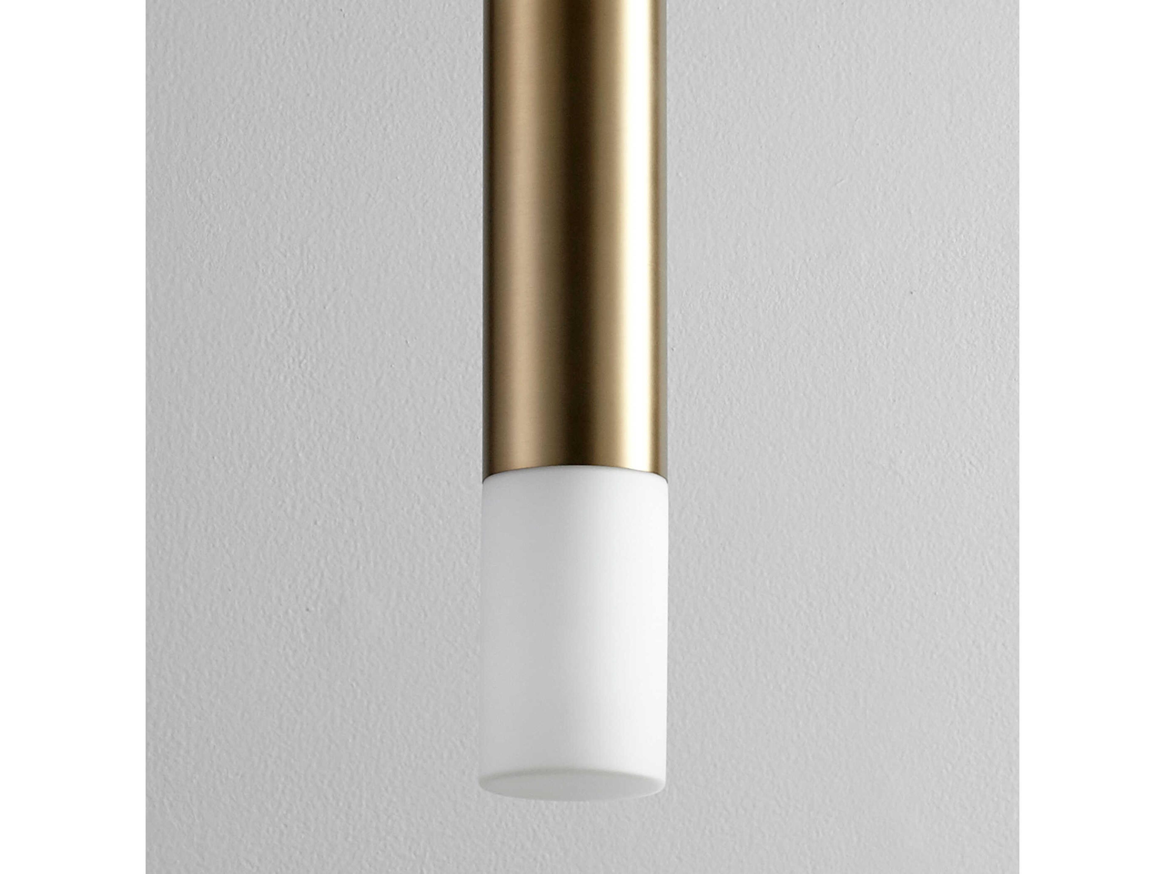 Oxygen by Quorum Opus 1-Light Aged Brass Cylinder Mini Pendant