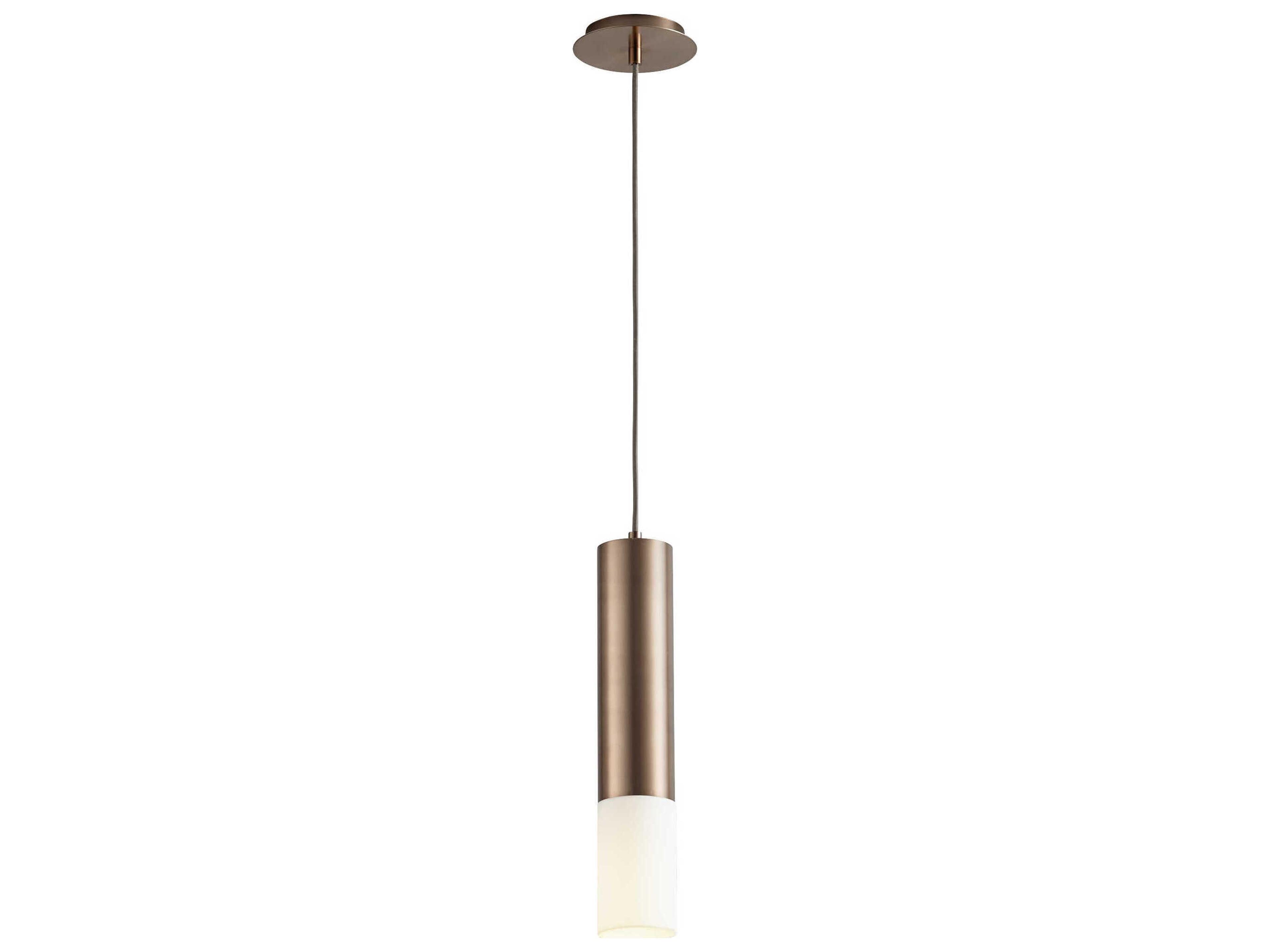 Oxygen by Quorum Opus 1-Light Satin Copper Cylinder Mini Pendant