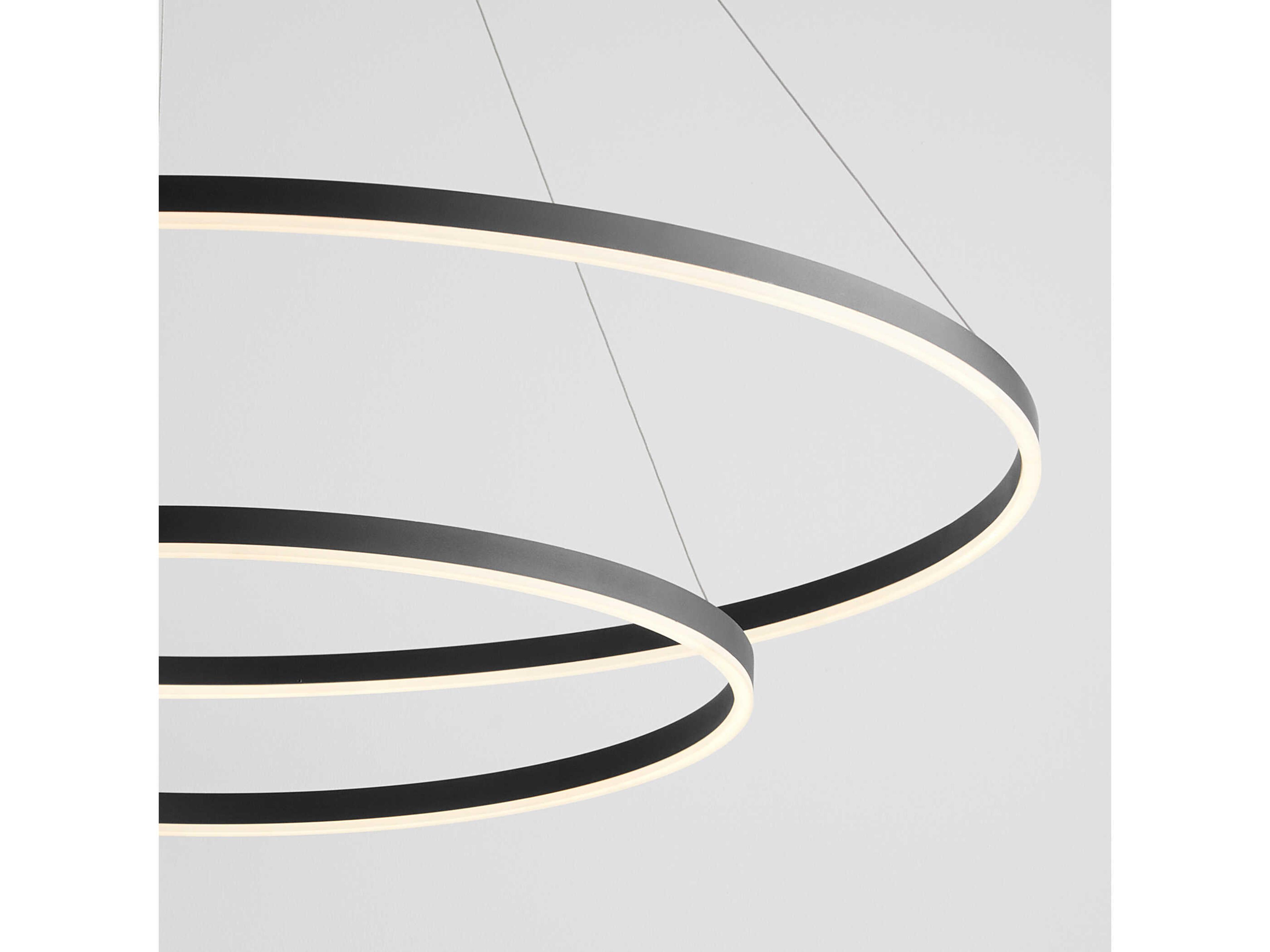 Oxygen by Quorum Circulo 2-Light Black Tiered Island Pendant