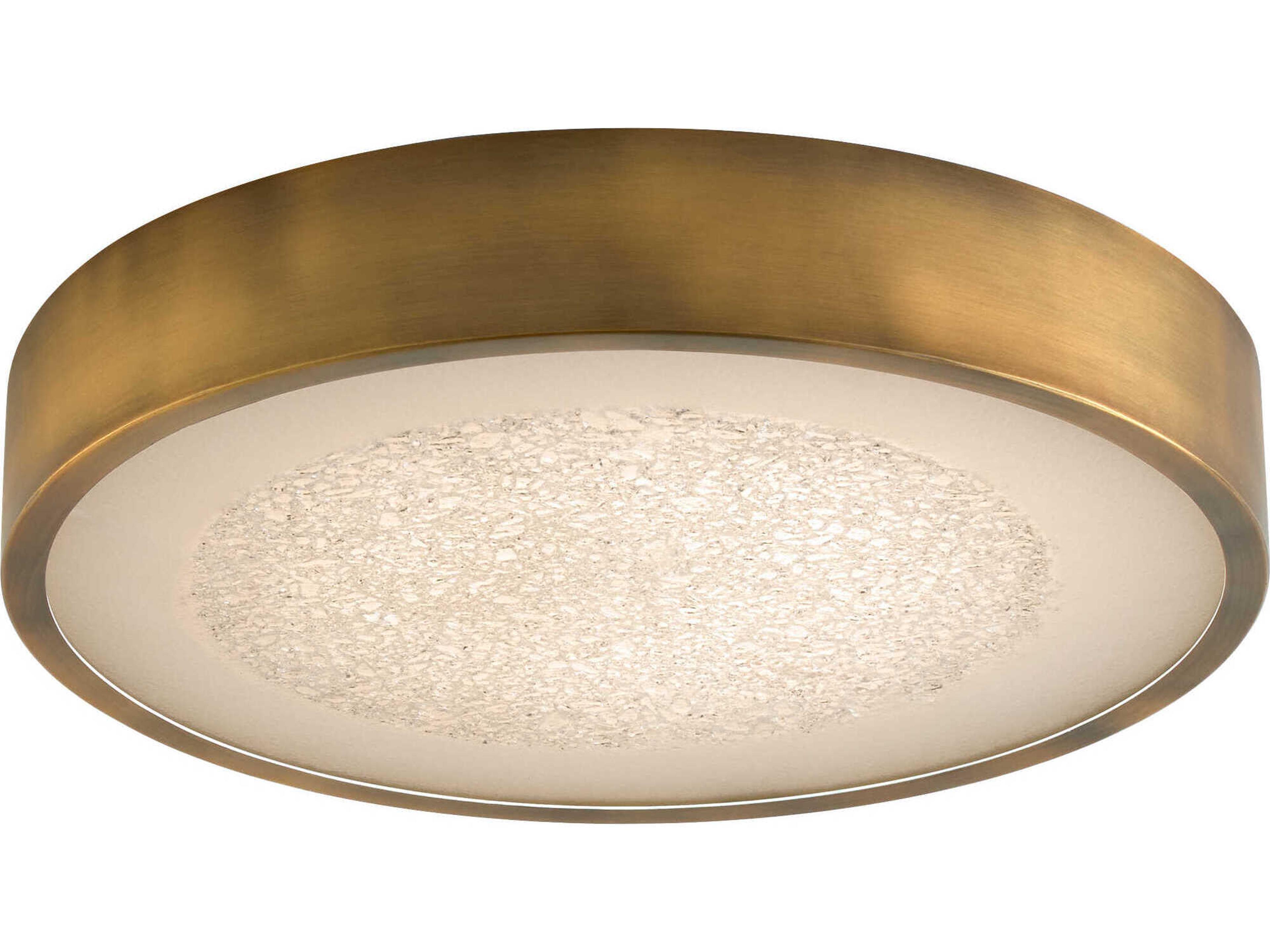 Oxygen by Quorum Floe Brushed Brass Round Flush Mount