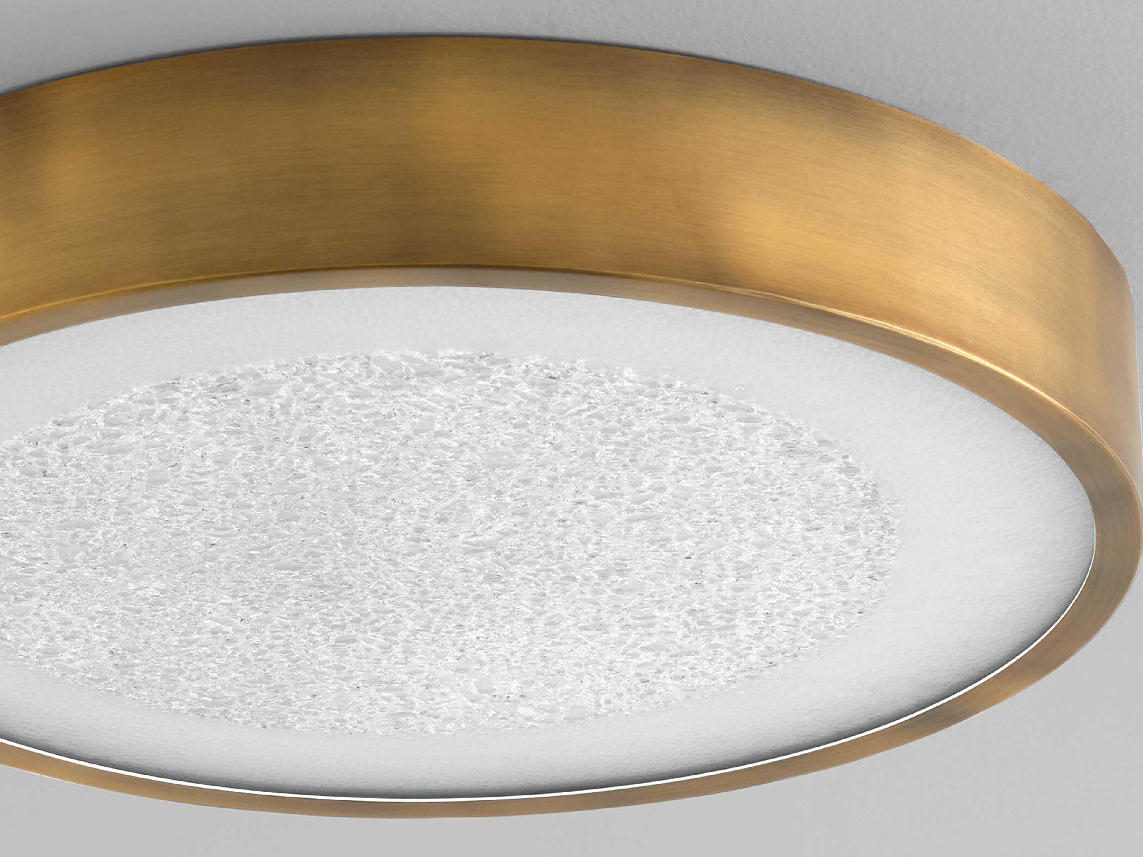 Oxygen by Quorum Floe Brushed Brass Round Flush Mount