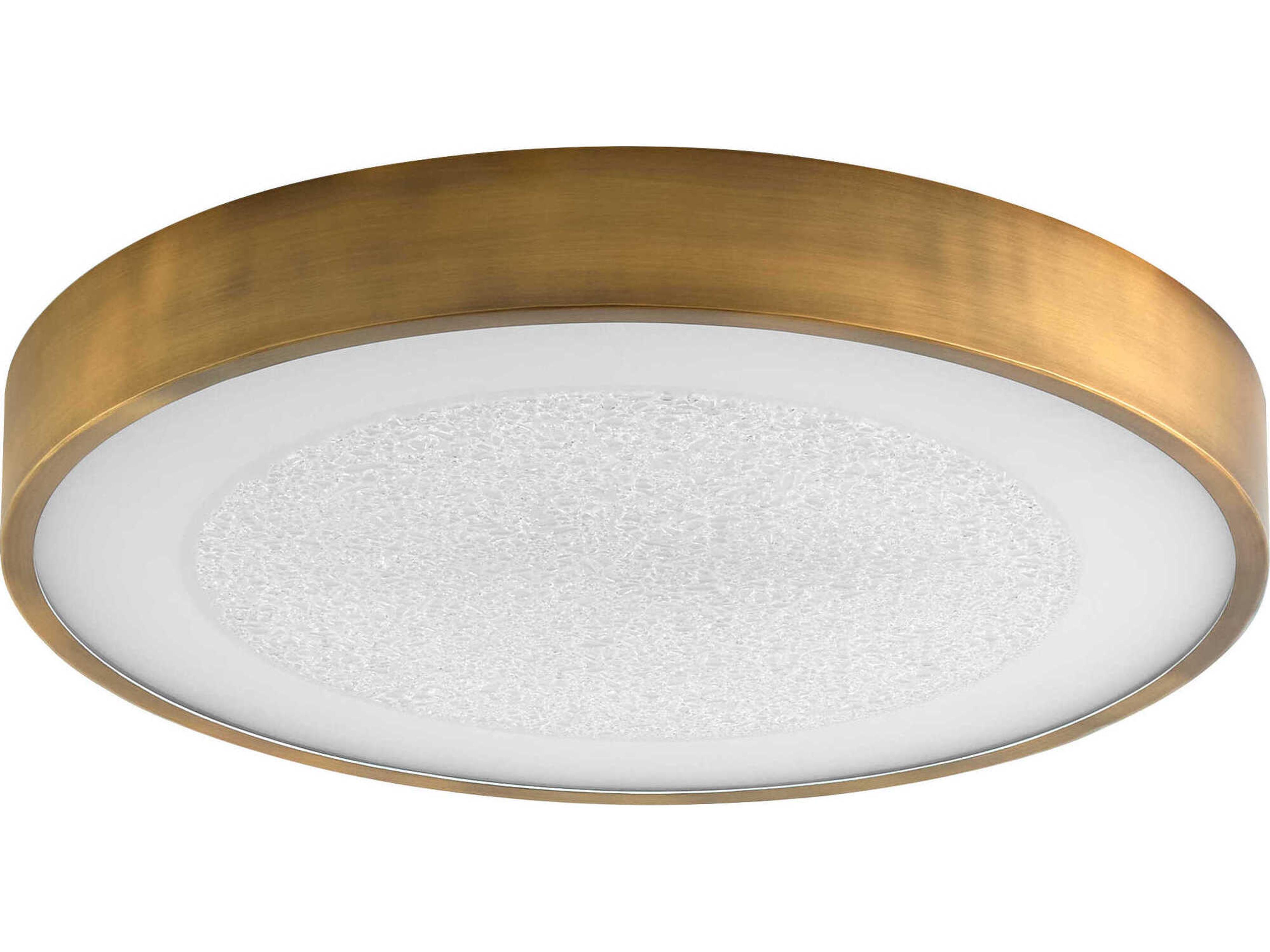 Floe Brushed Brass Round Flush Mount