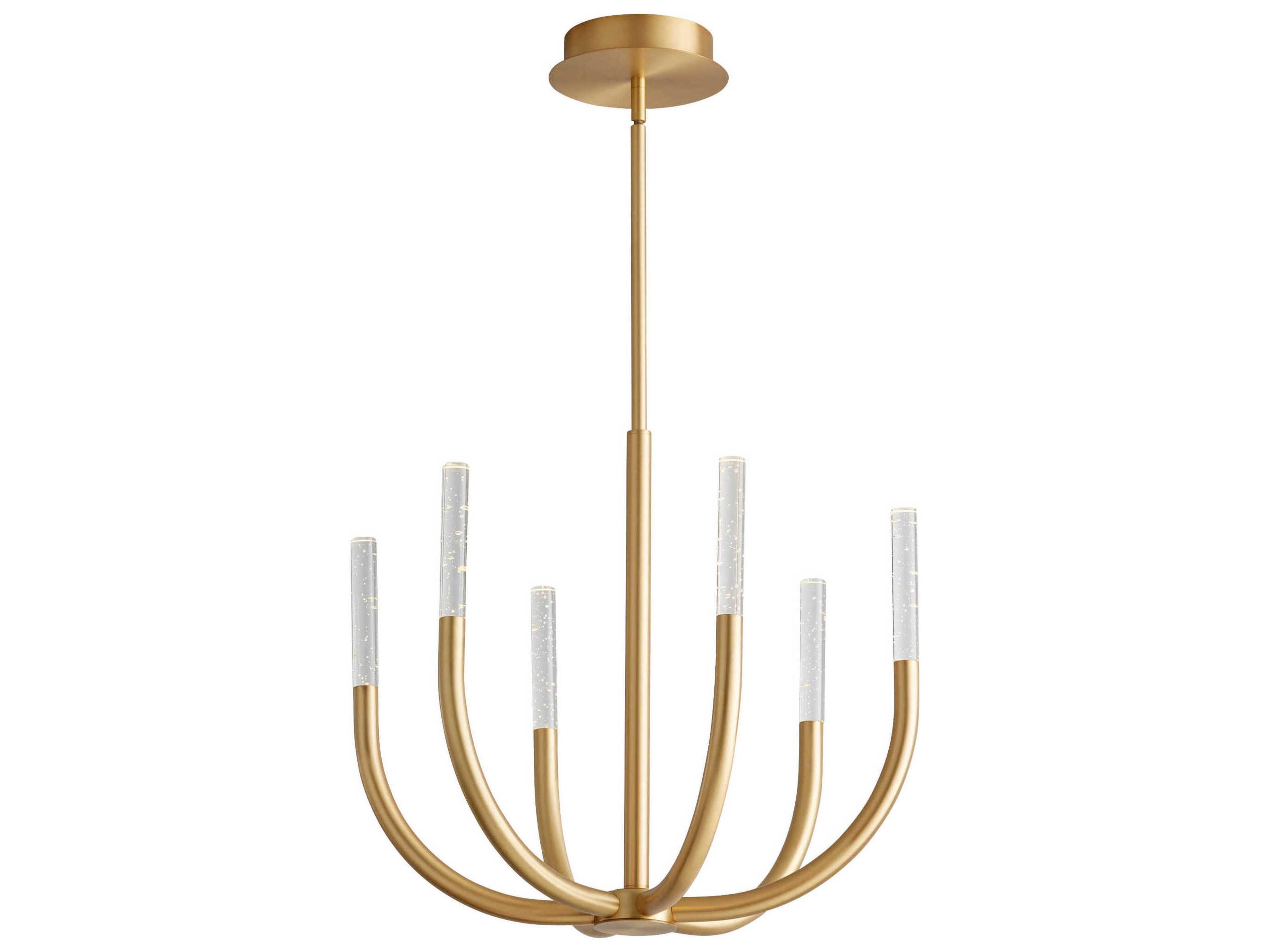 Oxygen by Quorum Presto 6-Light Aged Brass Linear Chandelier