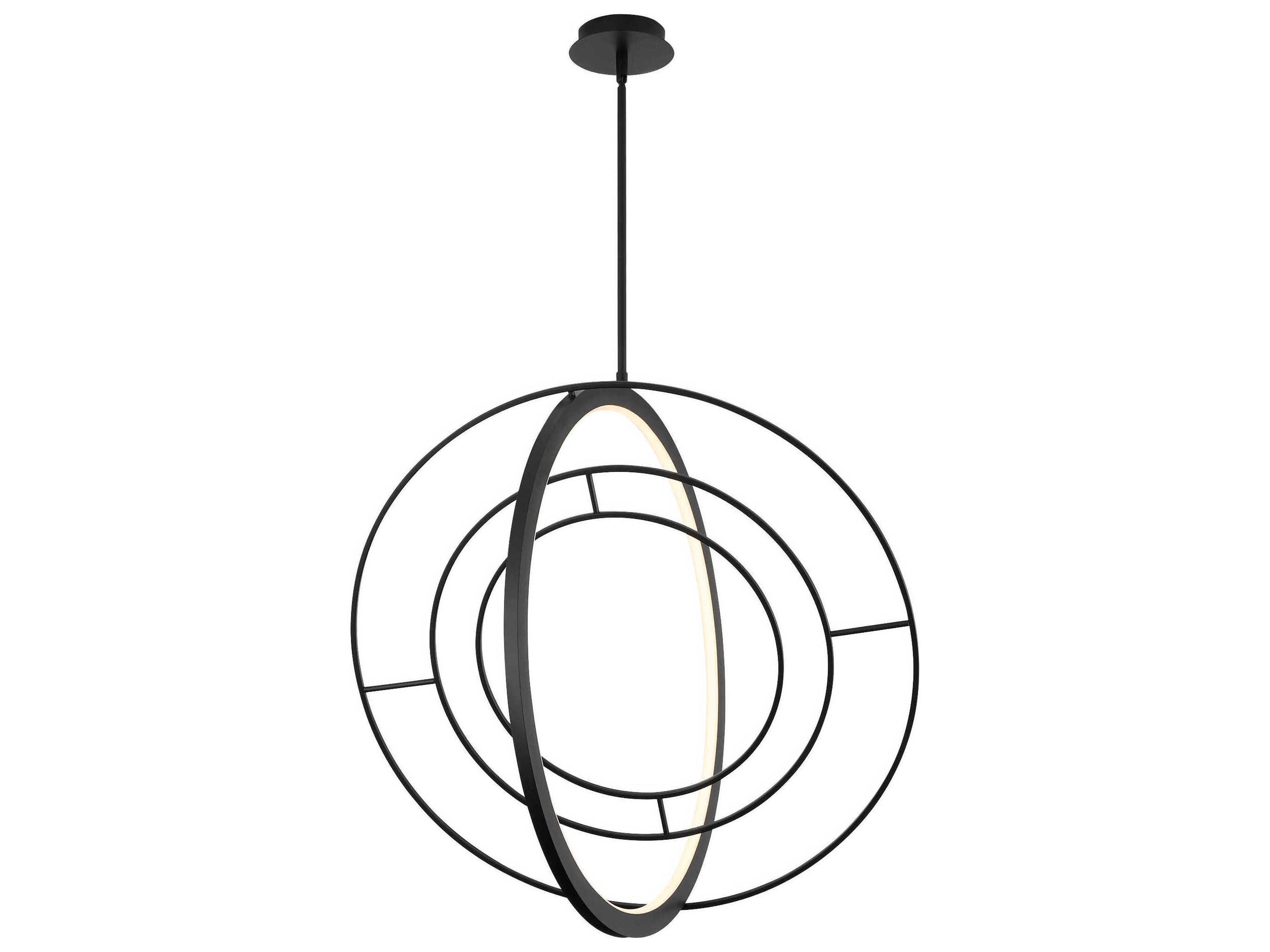 Oxygen by Quorum Gallilei 1-Light Black Geometric Pendant