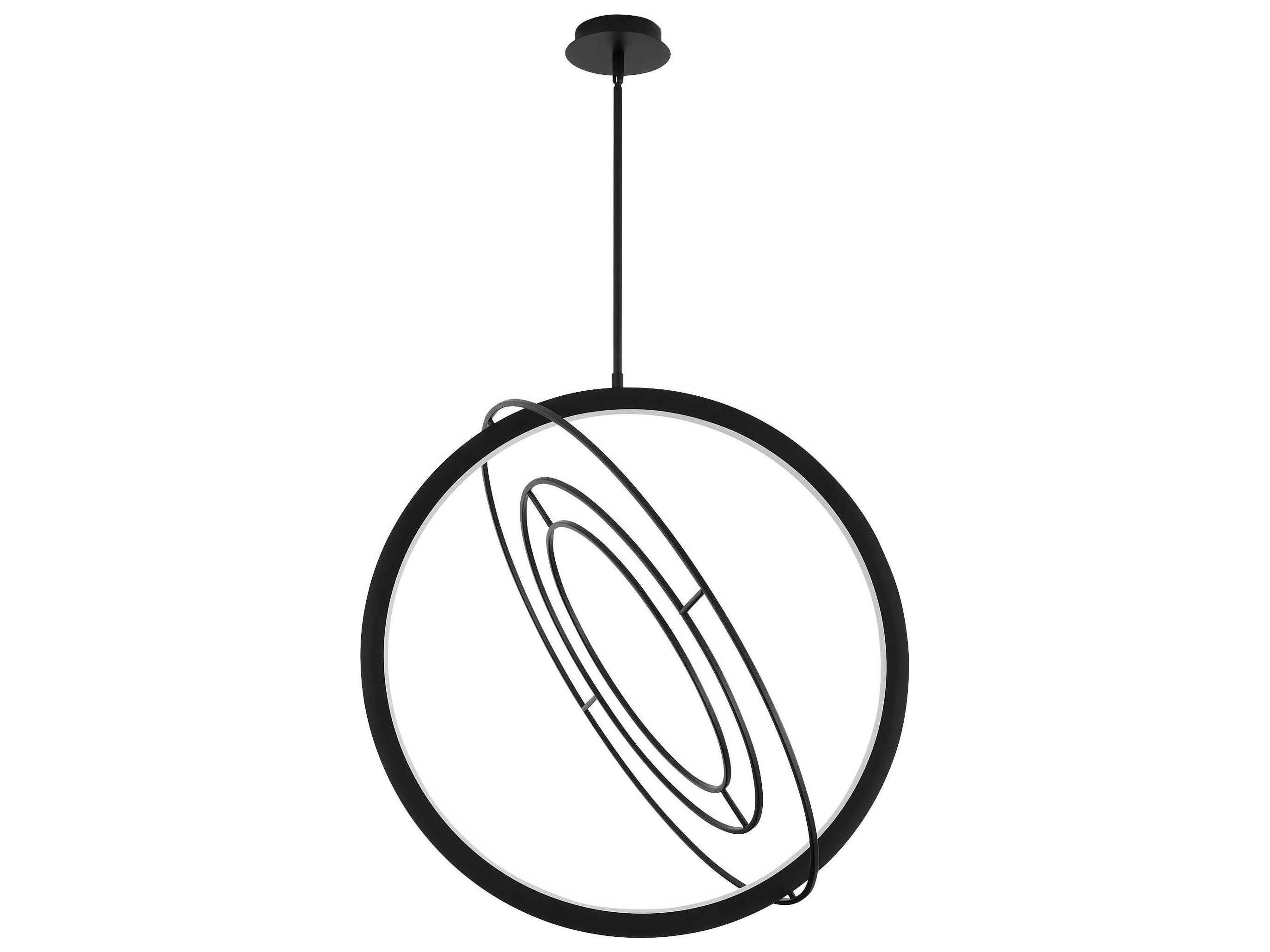 Oxygen by Quorum Gallilei 1-Light Black Geometric Pendant