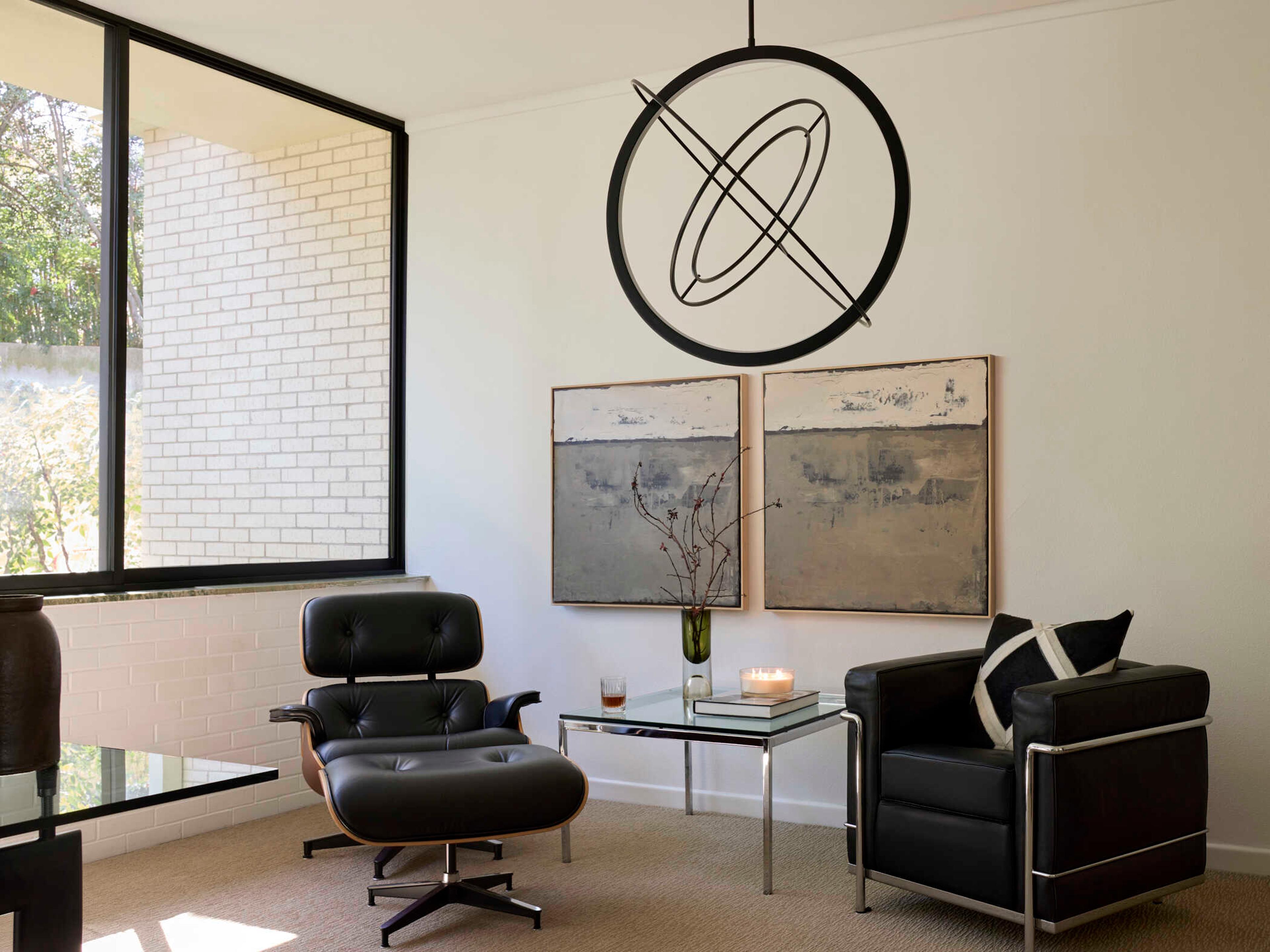 Oxygen by Quorum Gallilei 1-Light Black Geometric Pendant