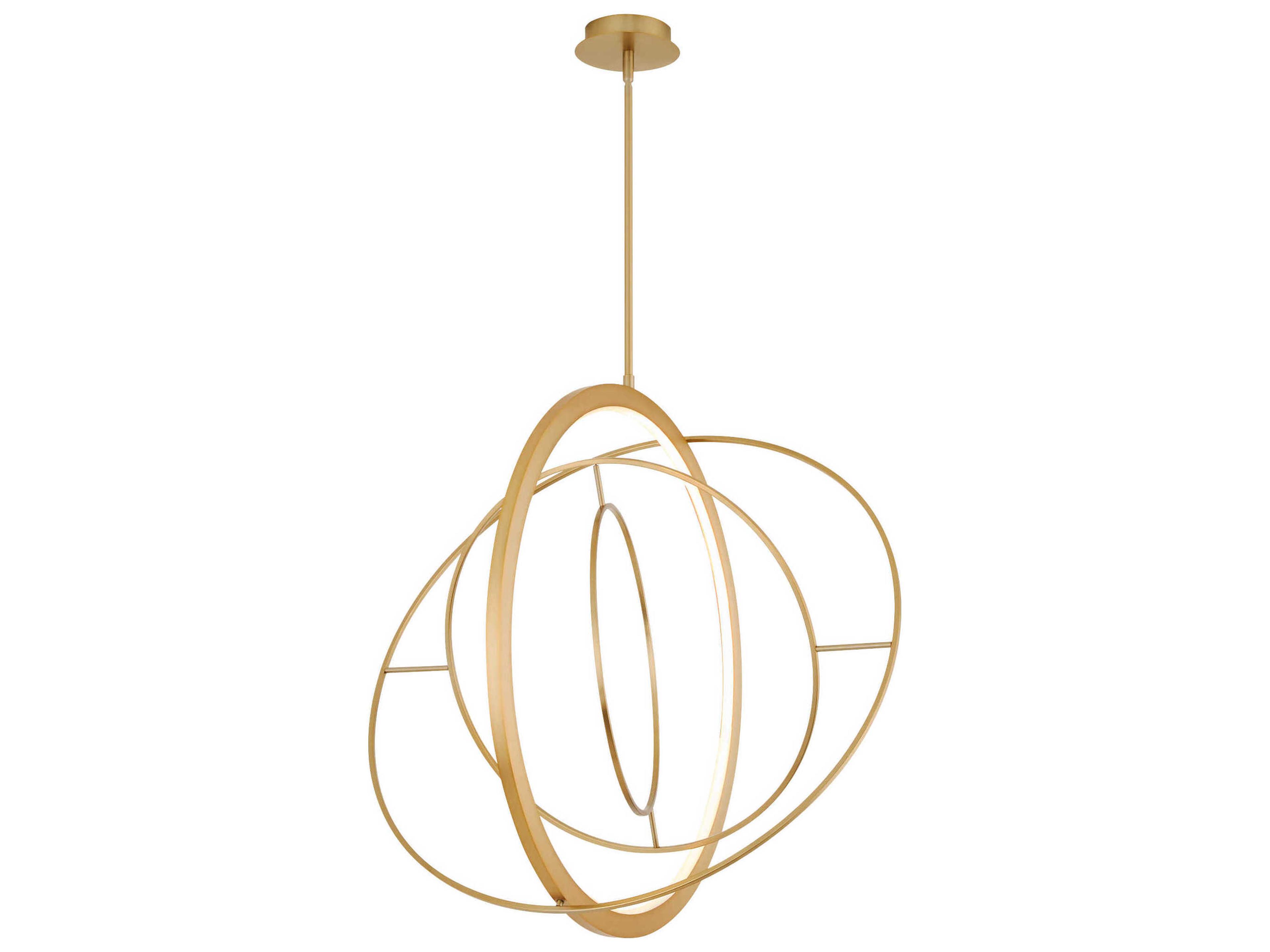 Oxygen by Quorum Gallilei 8-Light Aged Brass Geometric Pendant