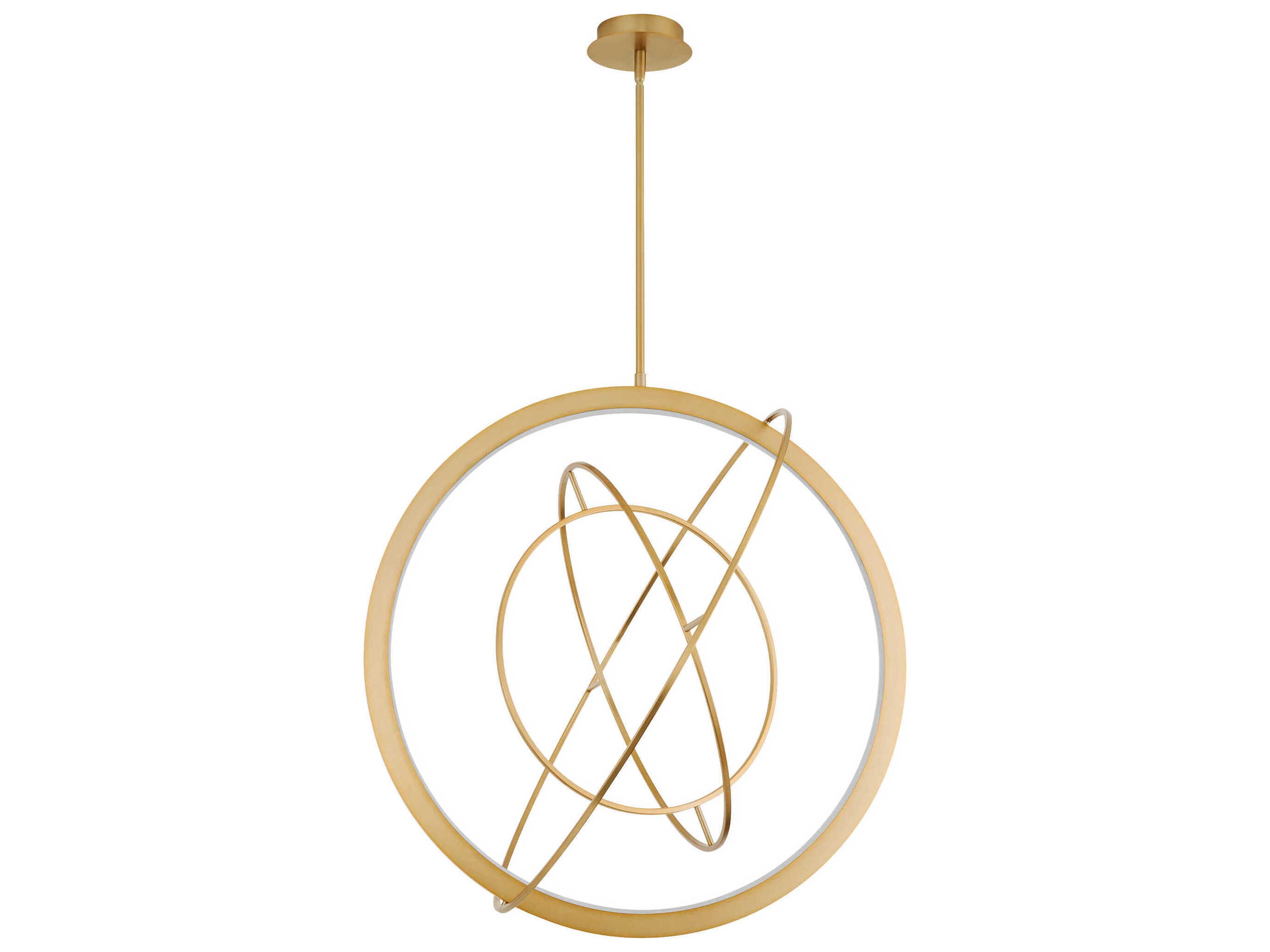 Oxygen by Quorum Gallilei 8-Light Aged Brass Geometric Pendant