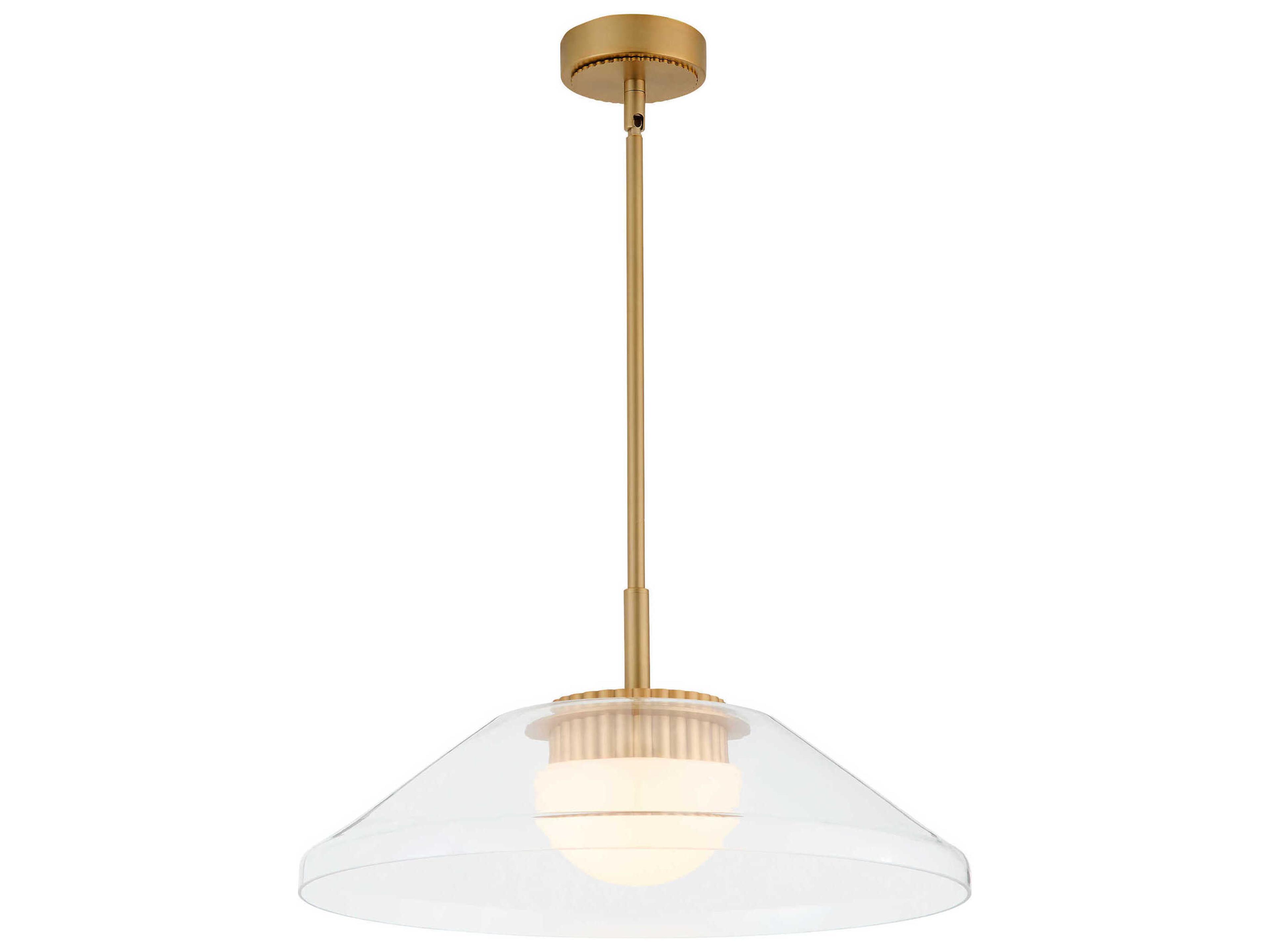 Oxygen by Quorum Eros Brushed Brass Pendant