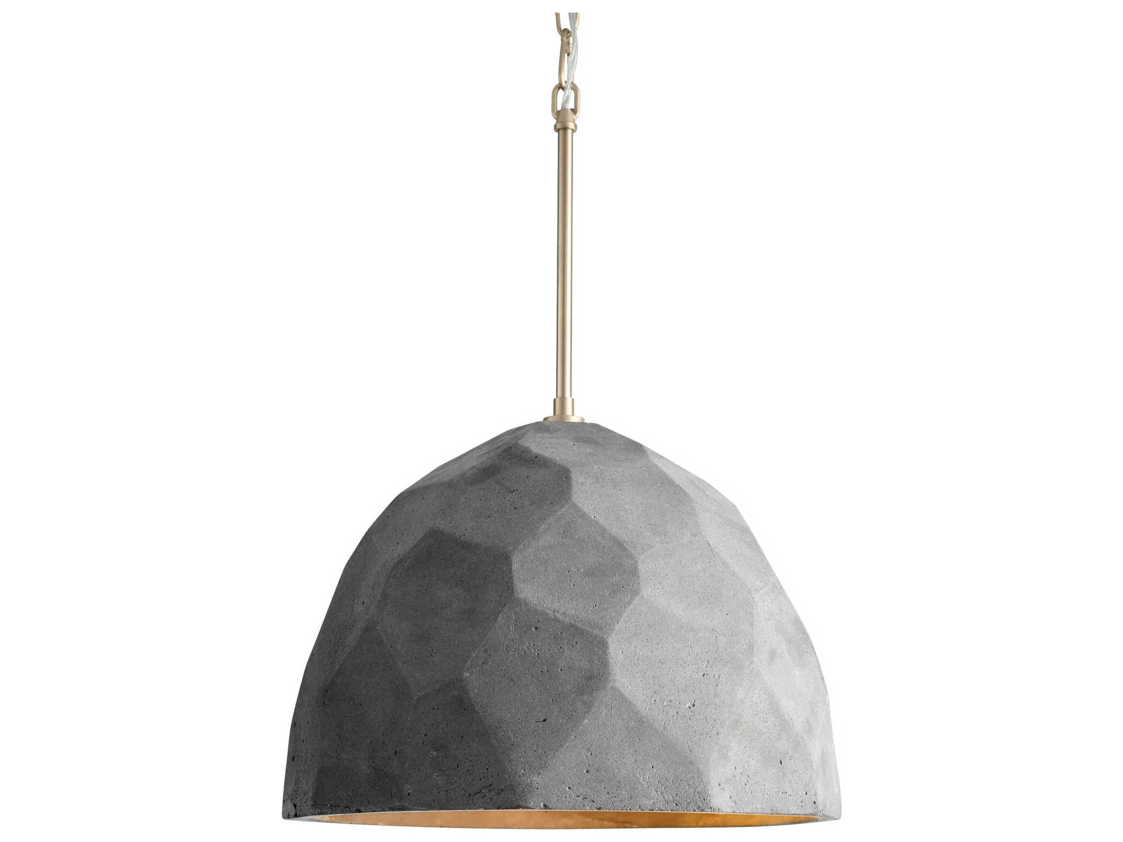 Oxygen by Quorum Maria 1-Light Aged Brass Dark Gray Pendant