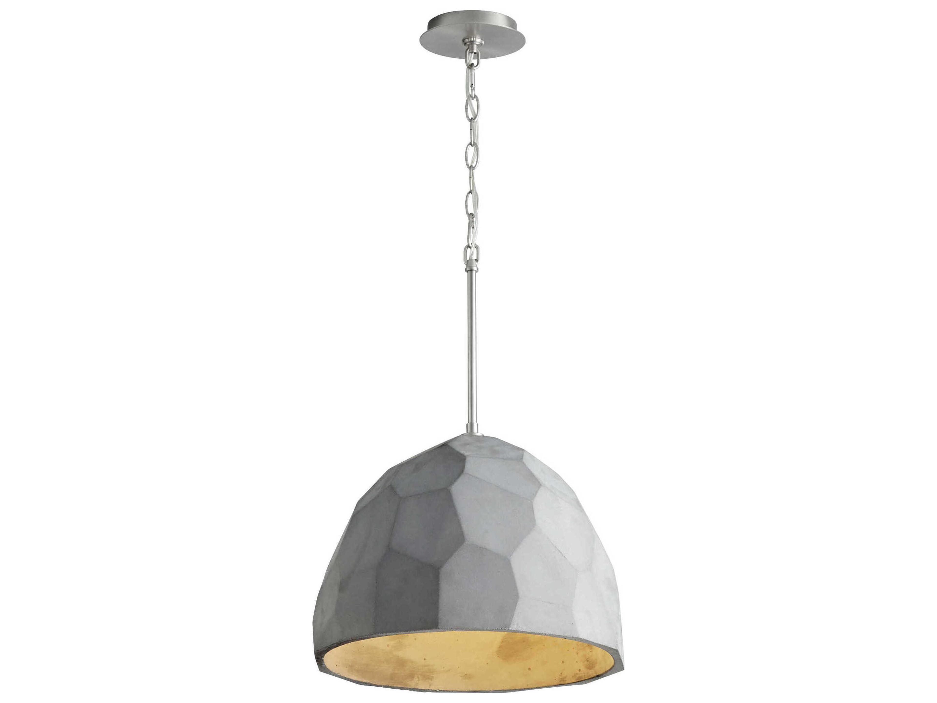 Oxygen by Quorum Maria 1-Light Grey Satin Nickel Pendant