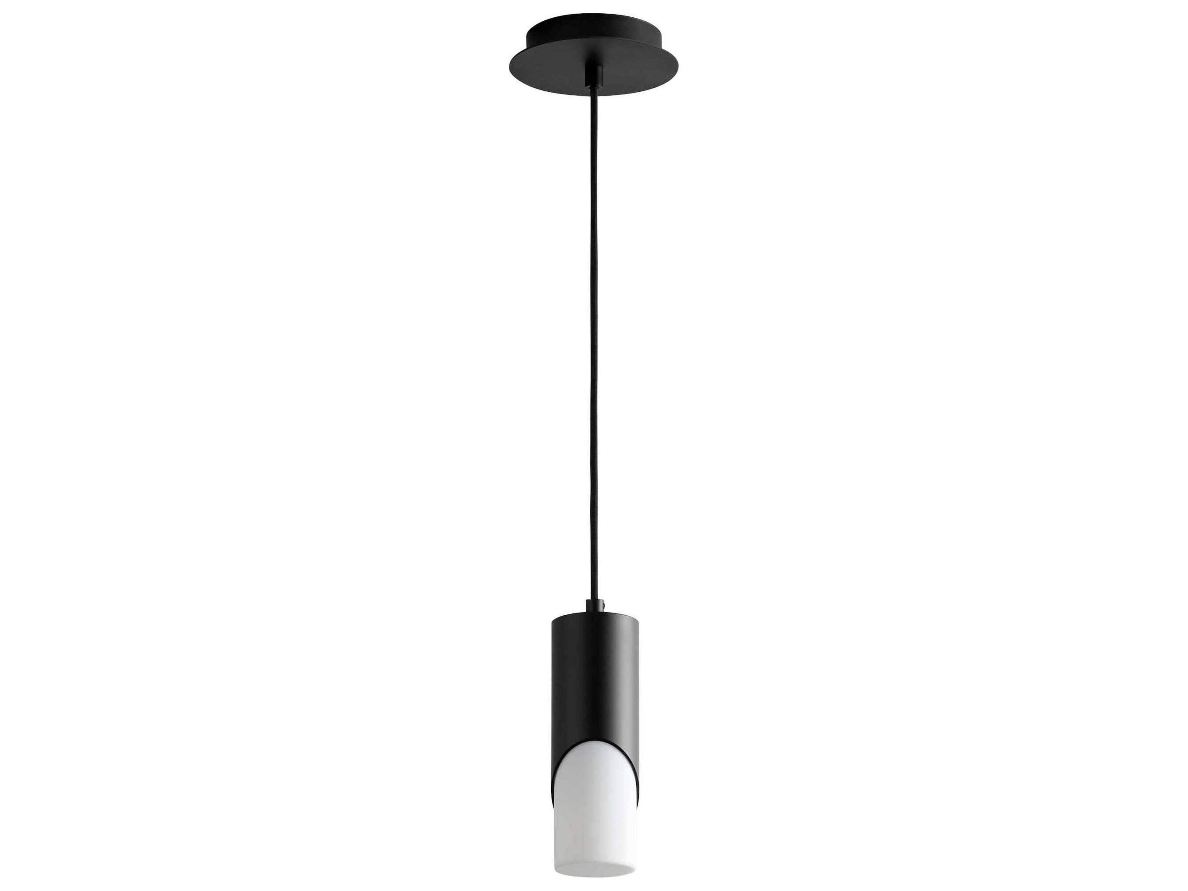 Oxygen by Quorum Ellipse 1-Light Black Cylinder Mini Pendant